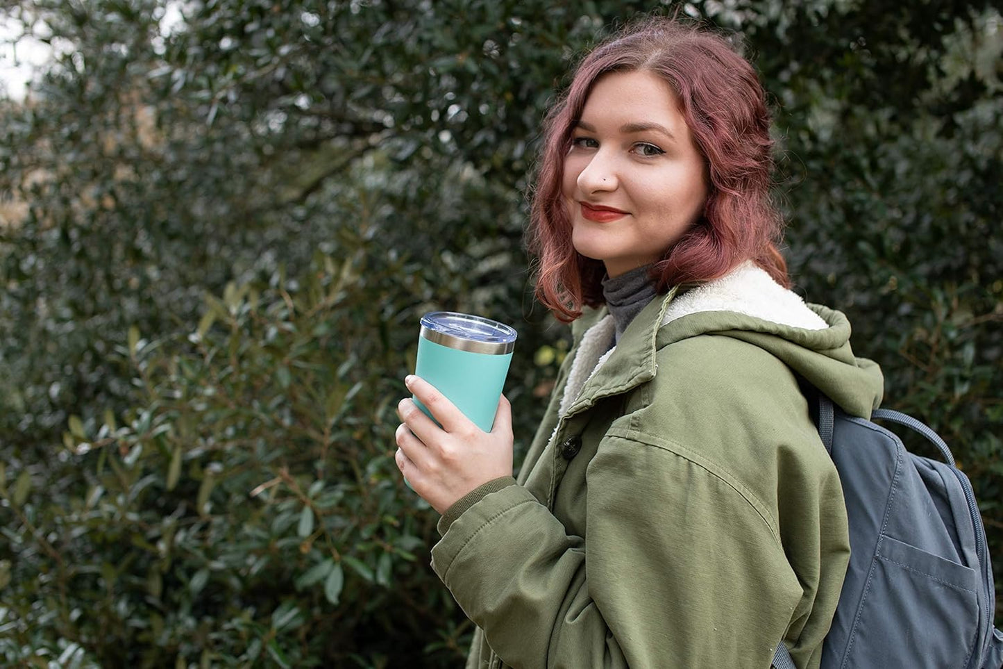 Earth Ethical Coffee Travel Mug for Women - Double Walled Insulated Coffee Mugs Made for and by Women - Stainless Steel, Easy Grip Travel Cup for Coffee or Iced Drinks - 20 oz (Teal)