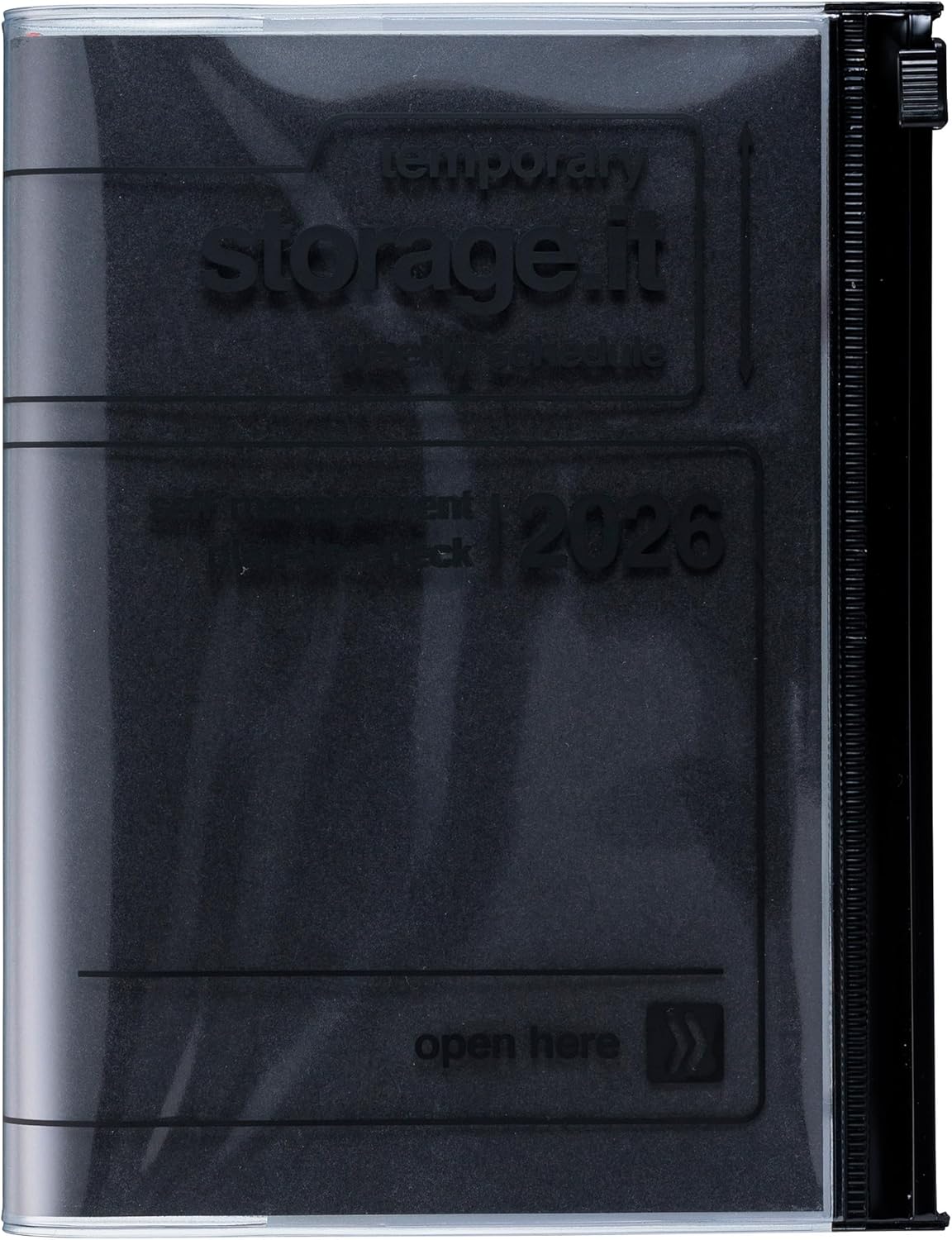 MARK'STYLE A6 Weekly Vertical Planner 16 Months (Sep. 2025 – Dec. 2026) with Soft Transparent PVC Cover,Refillable, Pocketed, for Daily Organizing & Planning (Black)