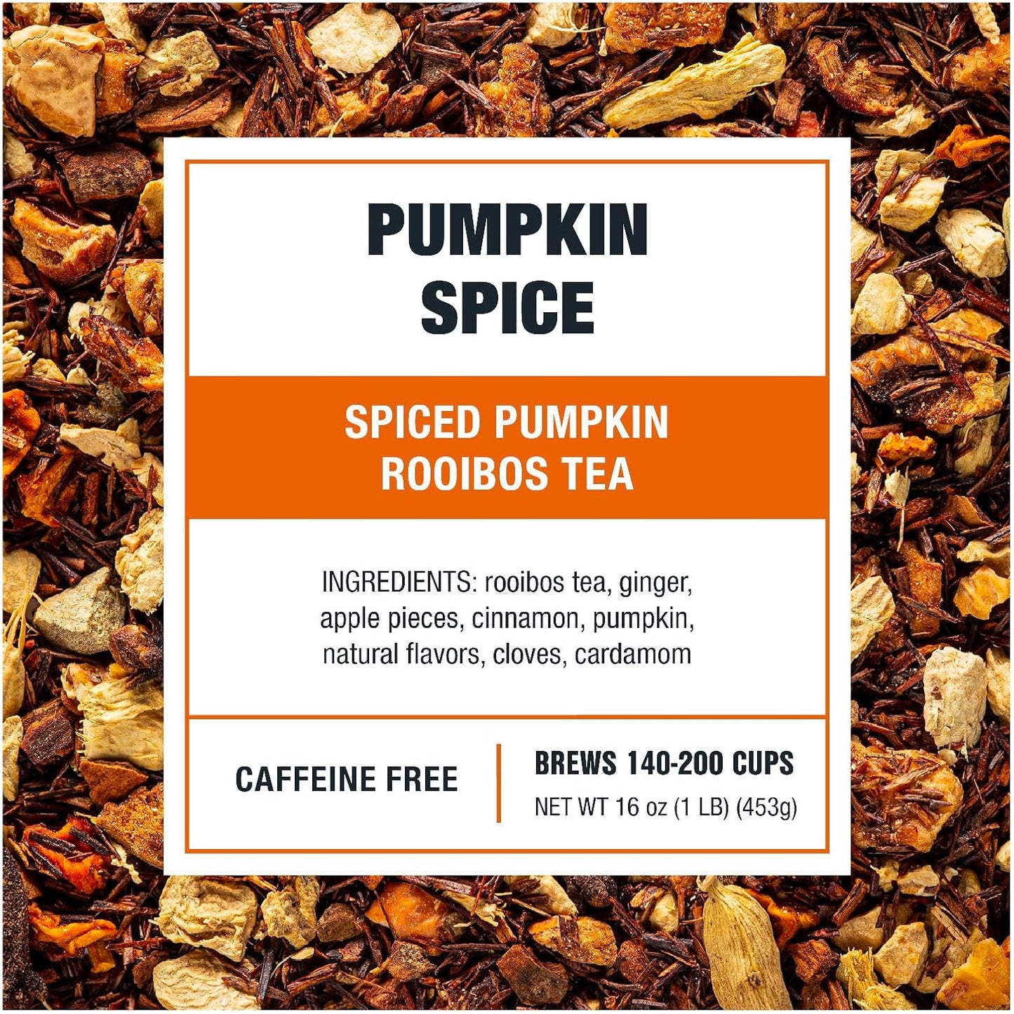 Tiesta Tea - Pumpkin Spice Rooibos Loose Leaf Tea, Premium Caffeine-Free Herbal Infusion, Brew Hot or Iced, Makes up to 200 Cups, Resealable Bulk Pouch, 16 Ounce