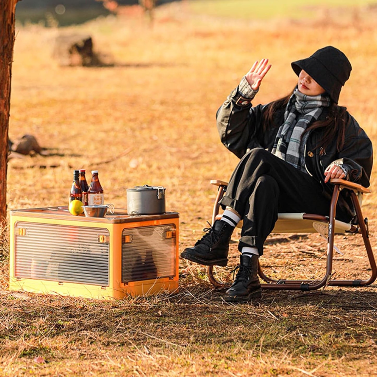 3 PACK Stackable Storage Bins, 83 Liters Closet Organizers with 3 Lids, Wheels, Drawers, Foldable Collapsible Box for Clothes and Camping Out Doors Bins, Orange