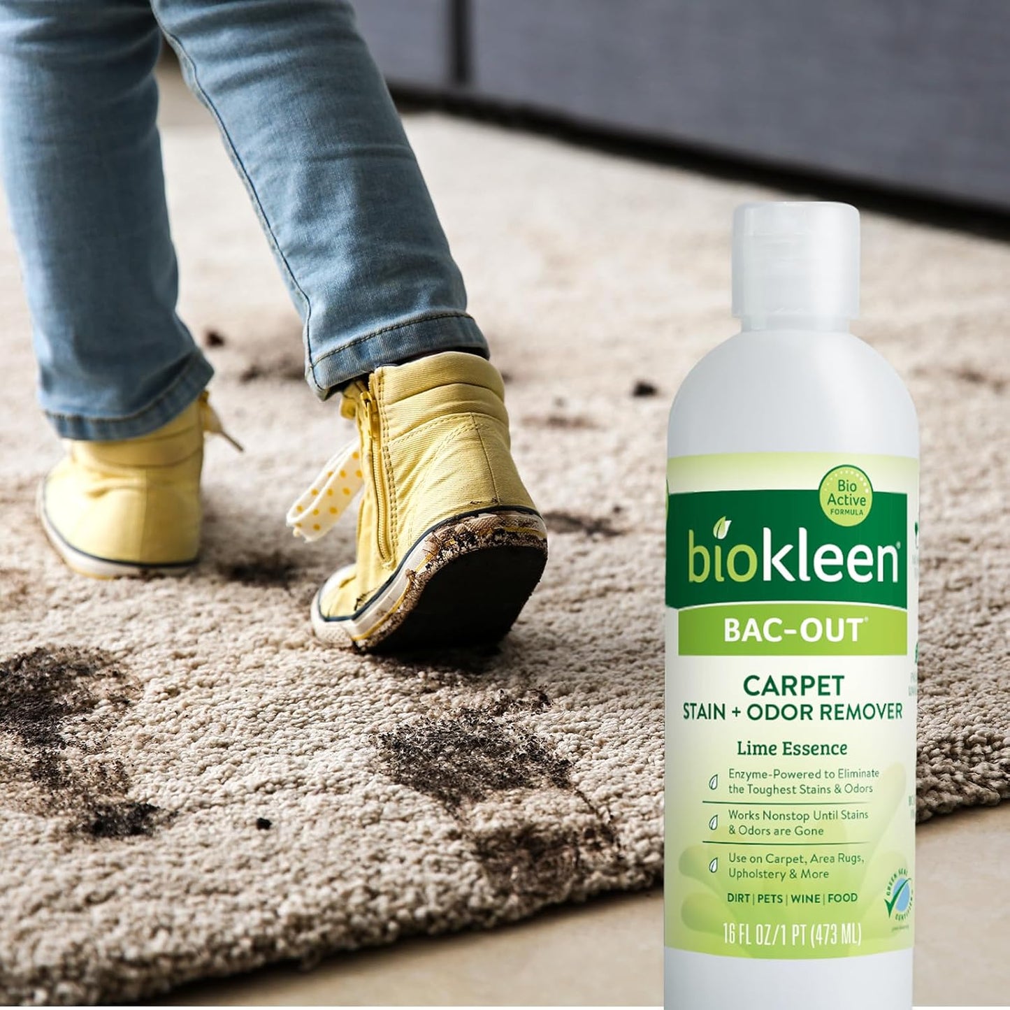 Biokleen Bac-Out Stain Remover for Clothes - 2 Pack - Enzymatic, for Laundry, Diapers, Wine, Carpets, & More, Eco-Friendly, Plant-Based, 32 Ounces