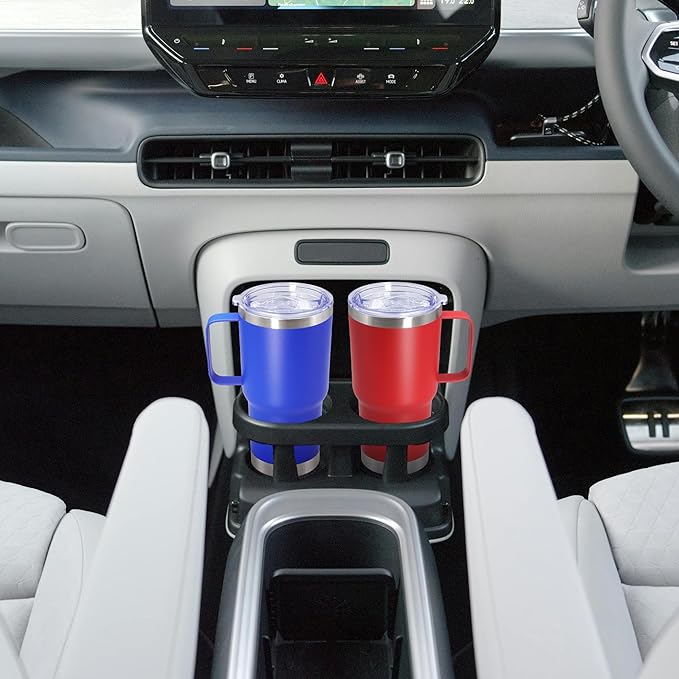 20 oz Tumbler with Handle and Lid, Stainless Steel Tumbler Insulated Travel Coffee Mug, Spill Proof Double Wall Vacuum Tumbler Cup Keep Drink Hot & Cold, Red, 1 Pack