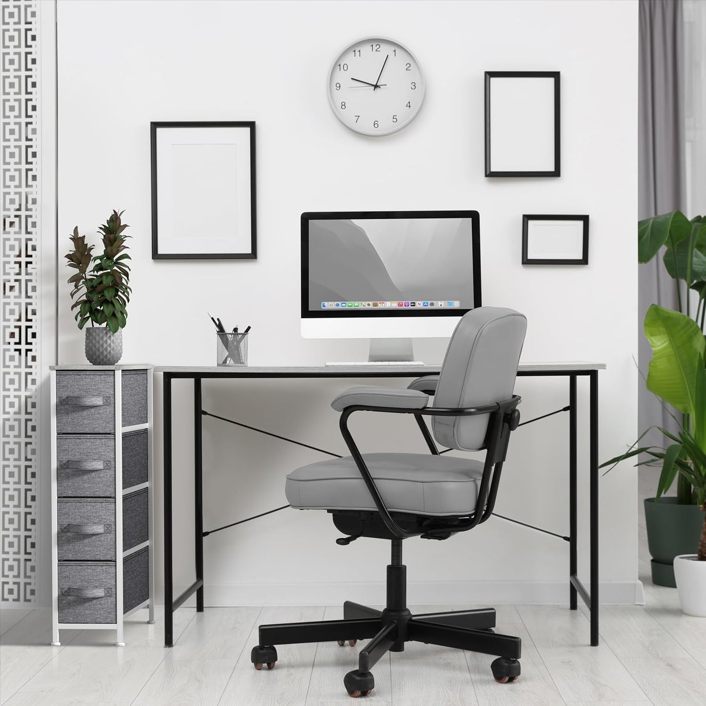 Sorbus Narrow Dresser with 4 Drawers - Vertical Slim Storage Chest of Drawers with Steel Frame, Wood Top & Easy Pull Fabric Bins for Small Spaces, Closets, Bedroom, Bathroom & Laundry (Gray)