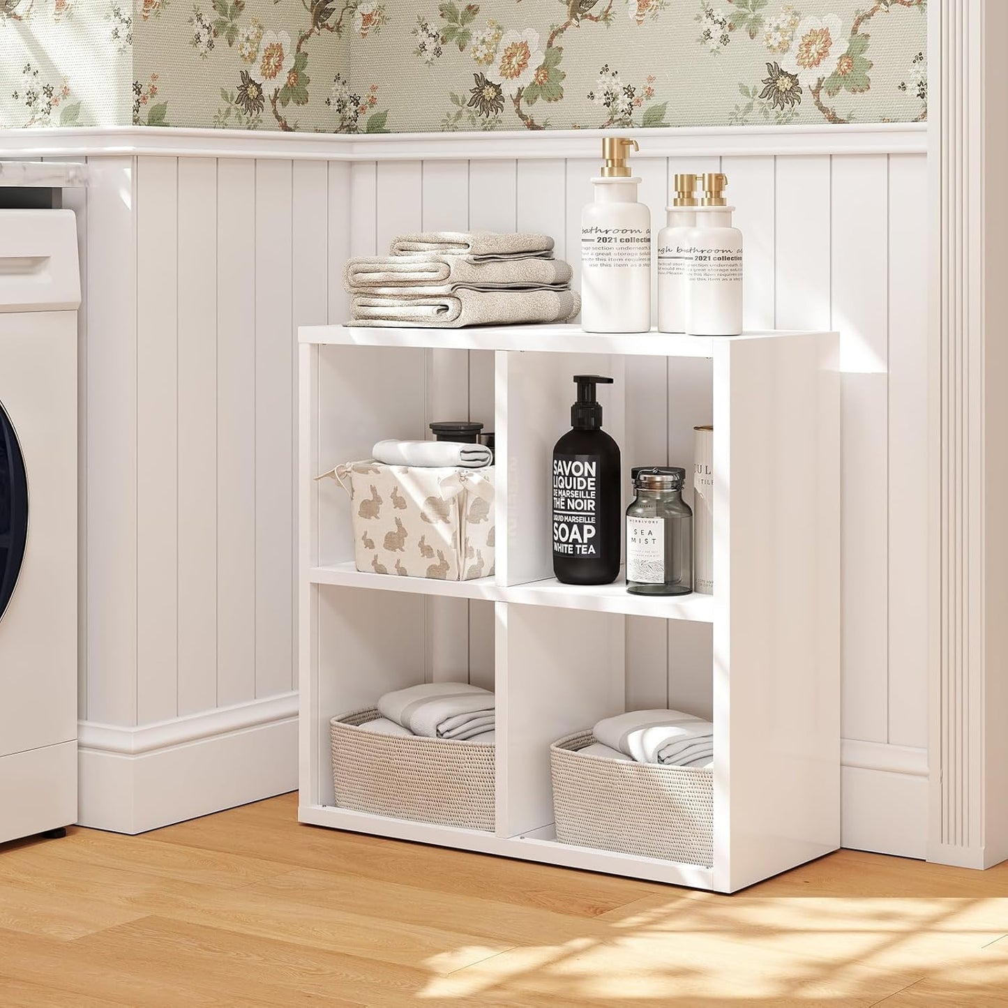 4 Cube Book Shelf - High-Strength Steel Cube Storage Organizer with Open Display Shelves for Living Room