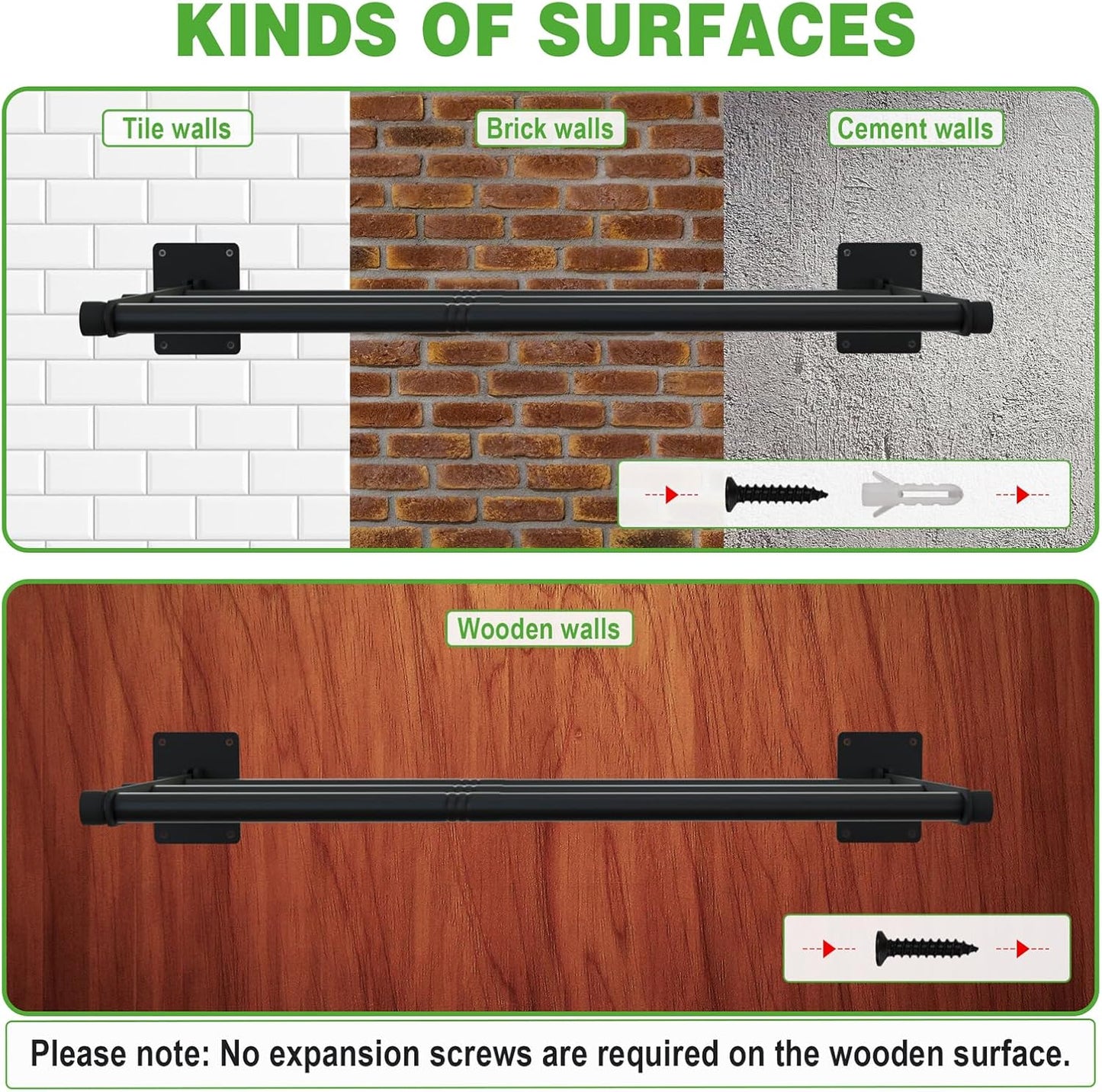 Closet Shelves Wall Mounted, 85 Inches Heavy Duty Closet Rod with Shelf Metal Utility Shelf for Wall, Closet, Laundry Room