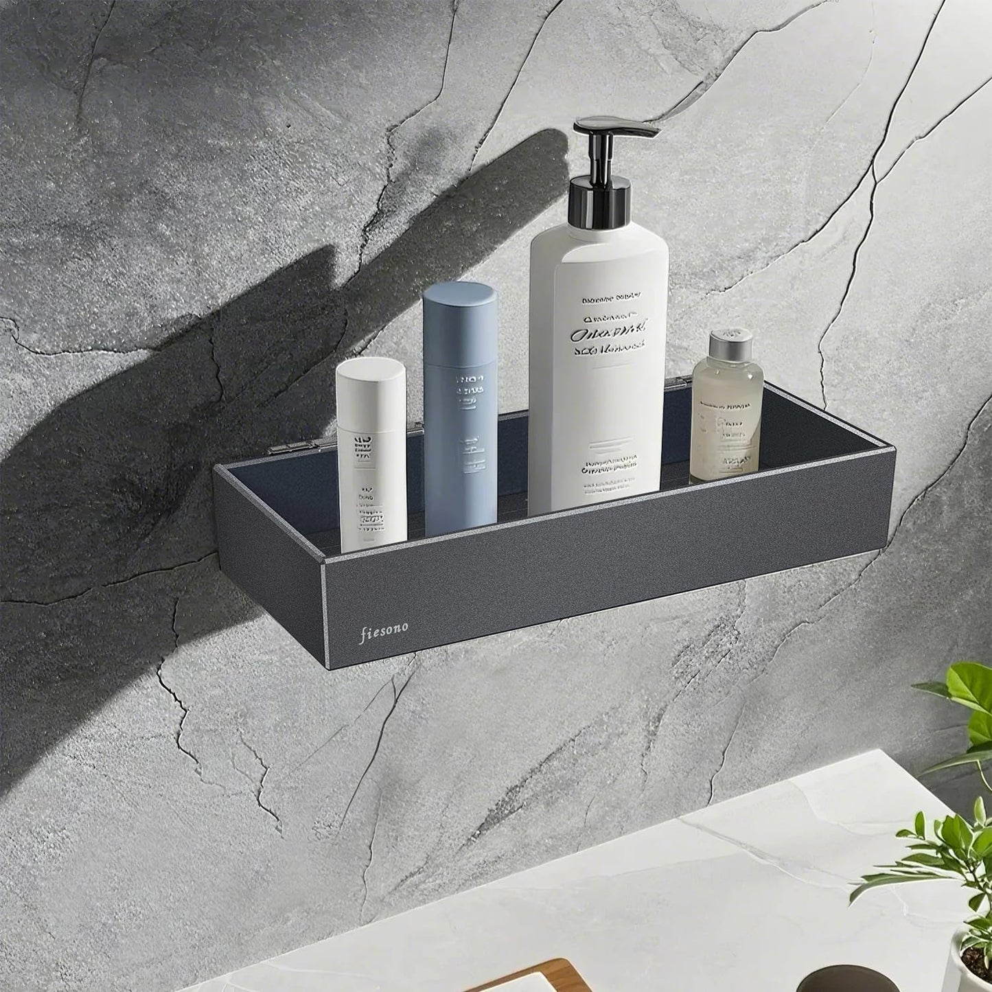 Metal Shower Caddy, Rustproof Shower Shelves for Bathroom Storage & Kitchen Spice, Large Capacity Holder Organizer Adhesive or Drill Screw Mounting (1 Pack)