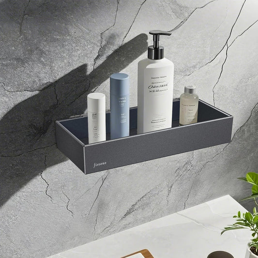 Metal Shower Caddy, Rustproof Shower Shelves for Bathroom Storage & Kitchen Spice, Large Capacity Holder Organizer Adhesive or Drill Screw Mounting (1 Pack)