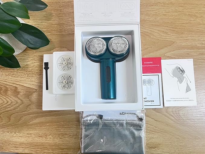 [1s 100% Fabric Renewal] [Smart Cloth Care] RANVOO Professional Fabric Shaver, Dual-Head Electric Rechargeable Lint Remover Fuzz/Pill for Sweater, Clothes & Furniture, Couch & Sofa, Pet Hair