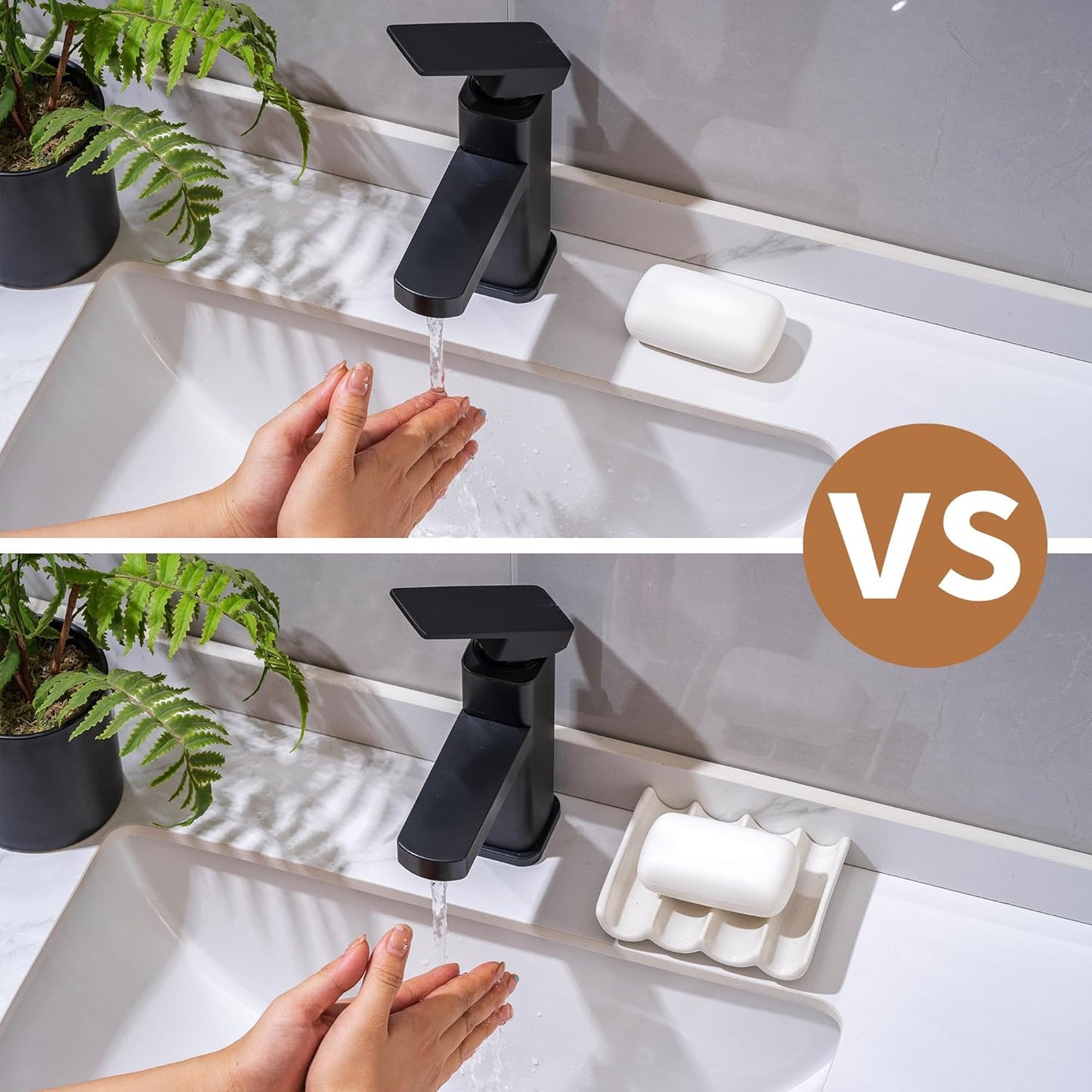 Soap Dish with Drainage, Ceramic Soap Bar Holder Tray for Shower Decorative Square Soap Saver for Bathroom Sink, Kitchen and Countertop White, Retro Green 1 Pcs