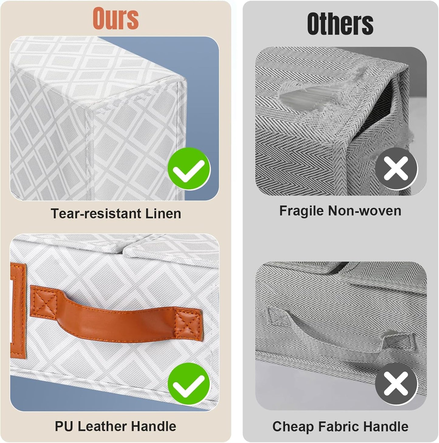 8 Pack Bed Sheet Organizers and Storage, (King & Queen Size) Sheet Organizer for Linen Closet, Foldable Bedding Storage Box with Window for Bedsheets, Duvet Cover and Pillowcase (Light Printed 8 Pack)