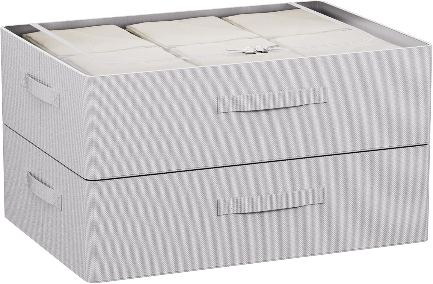 CYhom Under Bed Storage Bins Frame Storage Box Oxford Fabric Sturdy Underbed Container Foldable Stackable Large Capacity Clothes Organizer