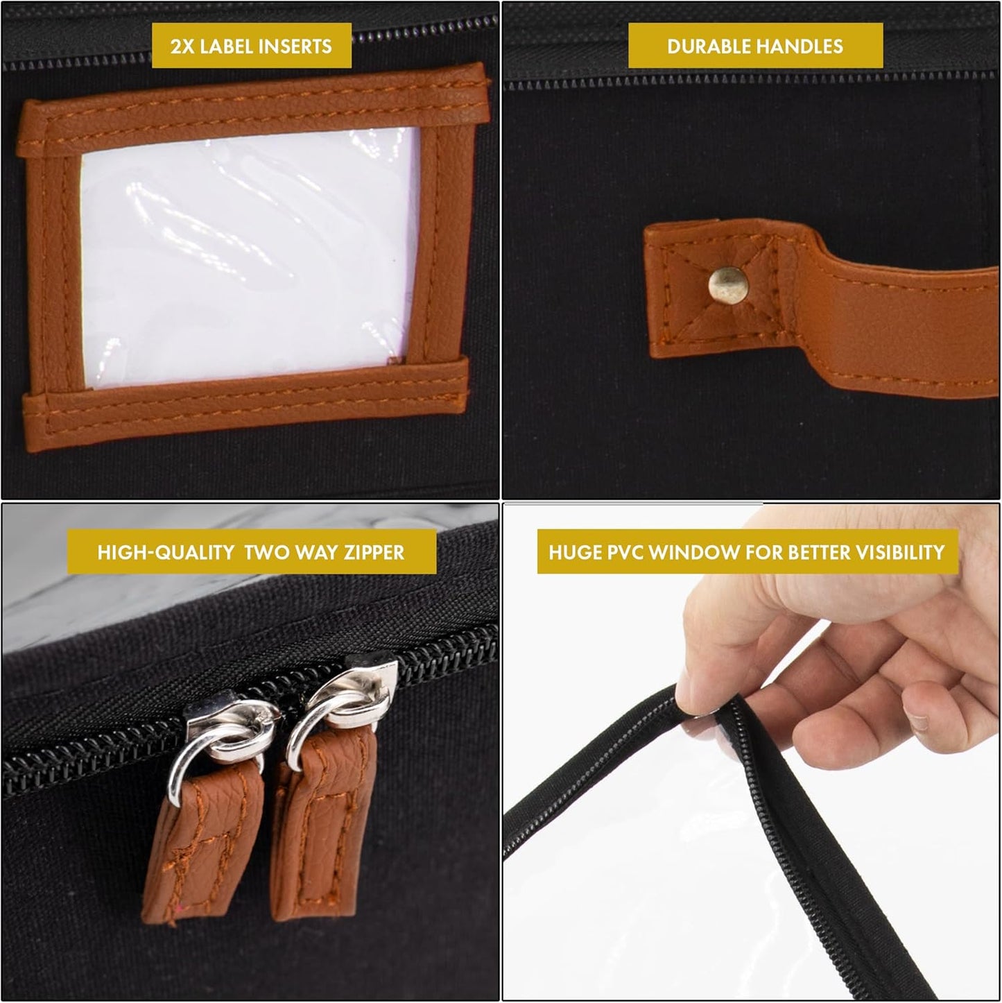 HOMELUX THEORY 2pc Under Bed Storage Containers, Bedroom Under the Bed Drawer Storage Organizer with Bins and Lids, Medium Underbed Clothes Storage Box Ideal for Blanket, Fabric, & Shoes (Black)