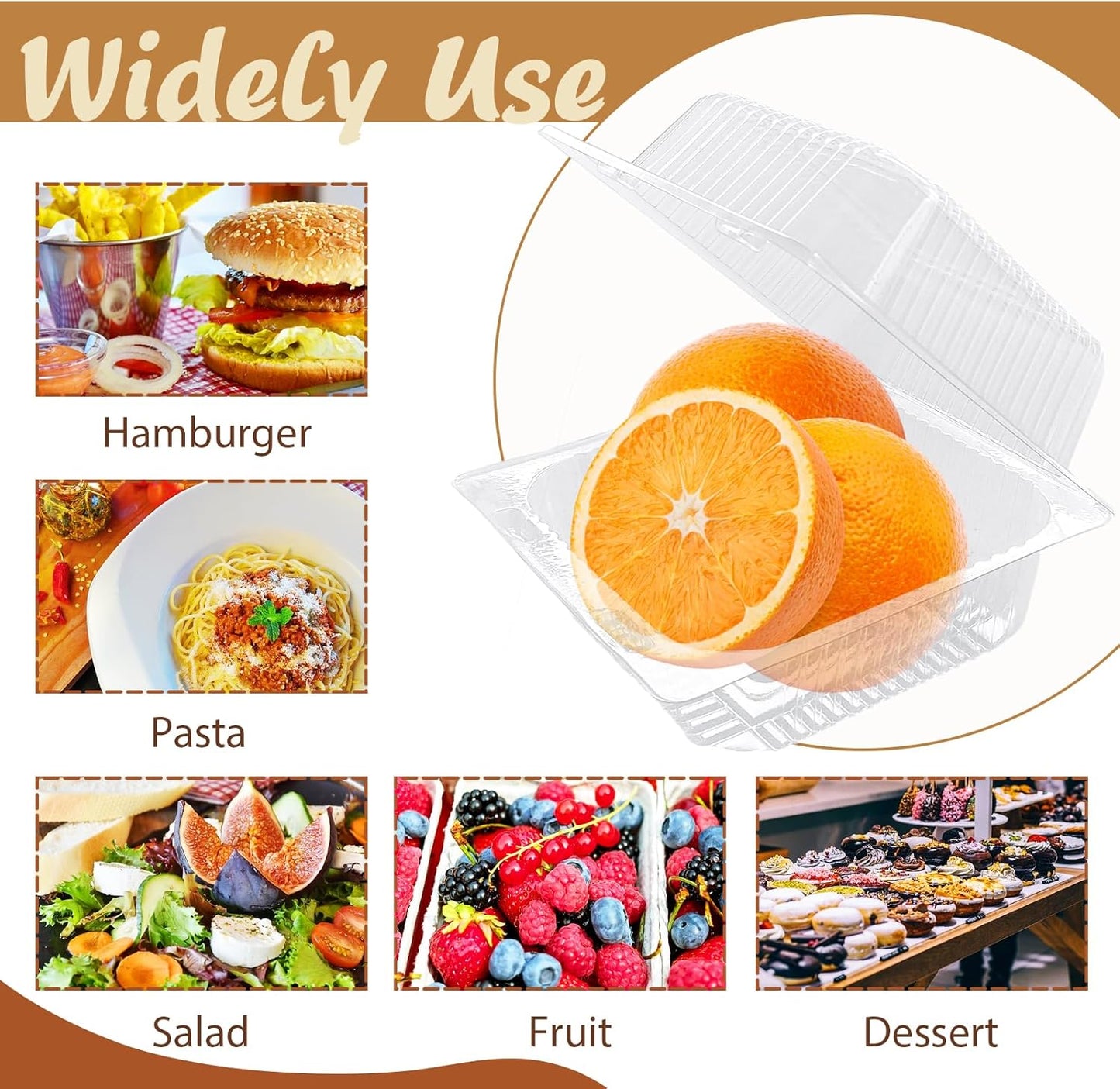 300 Pcs Clear Plastic Take out Containers,Square Hinged Takeout Tray,Disposable Fancy Clamshell Food Boxes with Lids for Cakes,Dessert,Salads,Sandwiches,Cookies,Pasta,5.3x4.7x2.8 Inch