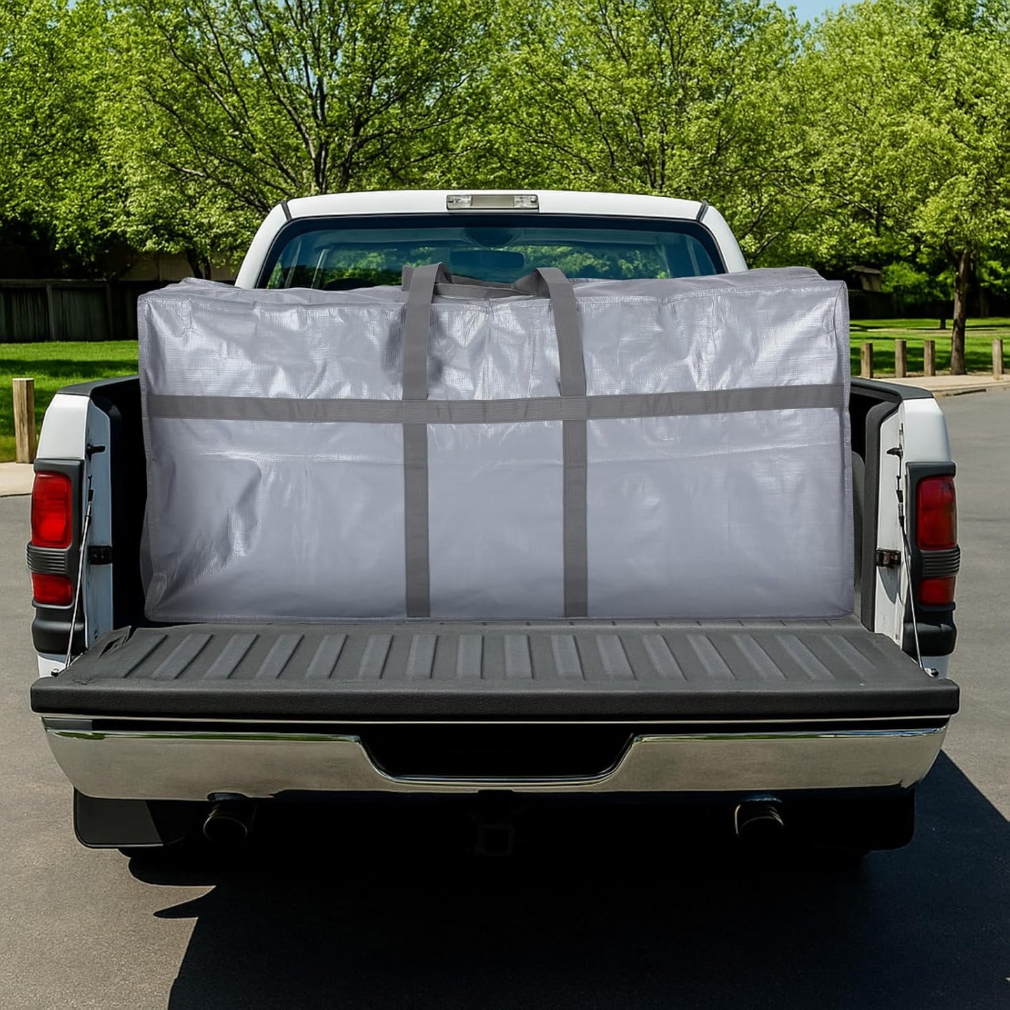 4 Pcs 176 Gallon Large Moving Bags with Zipper and Handles Foldable Storage Duffle Bags Heavy Duty Extra Large Totes for College Dorm Travel Clothes Blankets Bedding Moving (Silver)