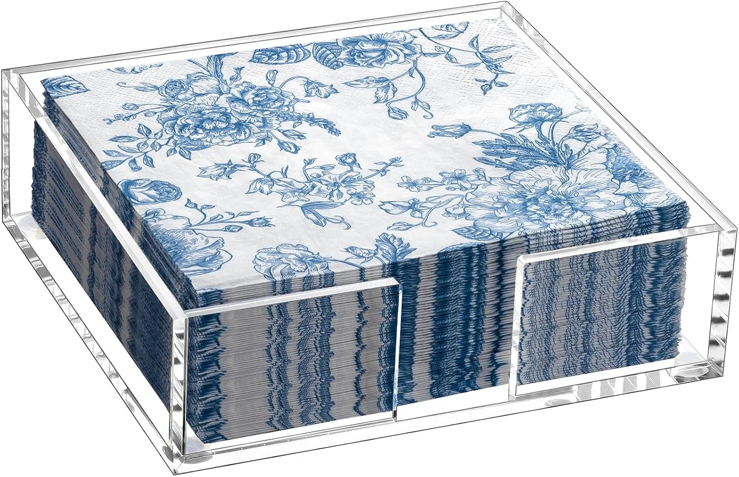 Acrylic Napkin Holder for Table, Clear Plastic Flat Napkin Holder, Modern Square Paper Napkin Holders for Kitchen, Dinner Table Guest Napkins Holder for Home, Hotel, Restaurant, Bar