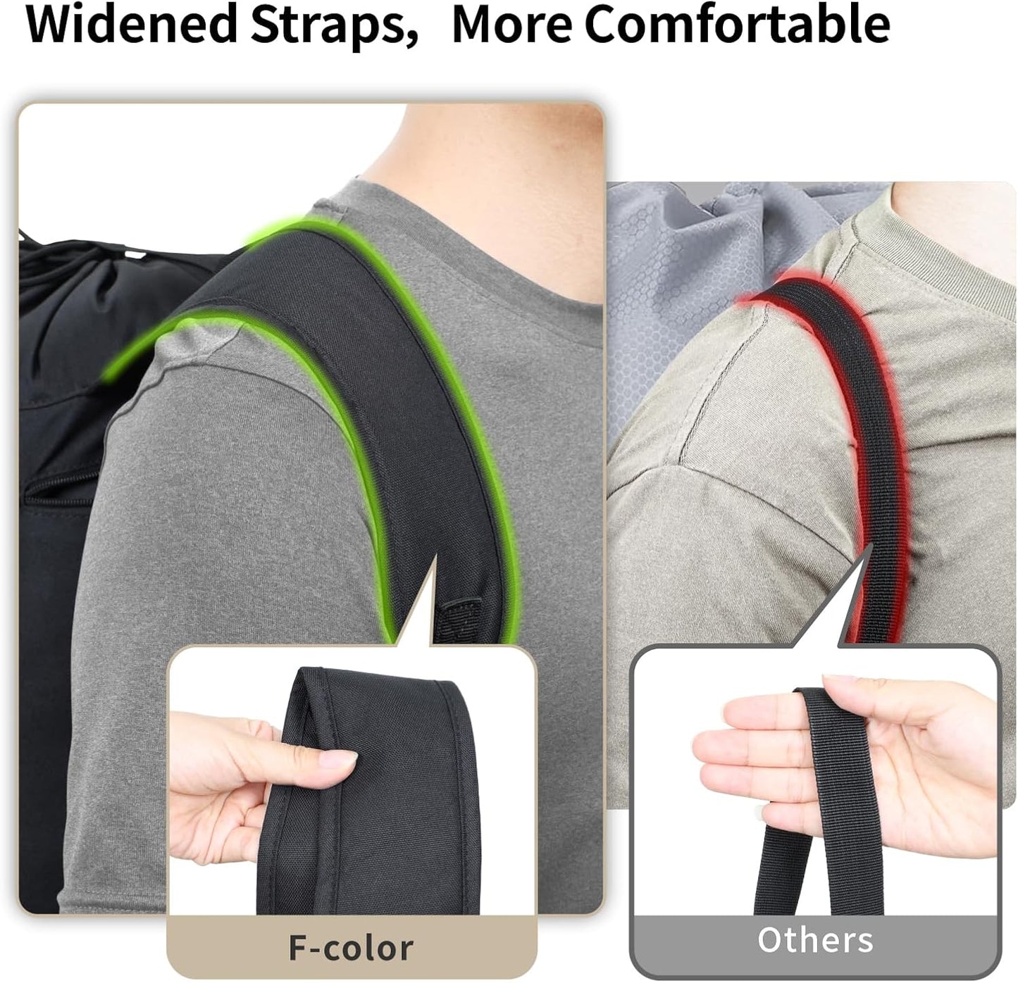 F-color Laundry Bag Backpack 115L - Large Capacity Laundry Backpack with Comfort Straps, Mesh and Zip Pocket, Sturdy Bag for Dorm, Travel, Laundromat, Apartment, Black