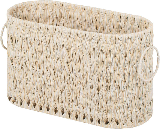 GRANNY SAYS Toilet Paper Storage, Toilet Paper Basket for Bathroom, 6 Mega Rolls Organizer Free Standing, Wicker Basket for Bathroom Storage, Butter Milk