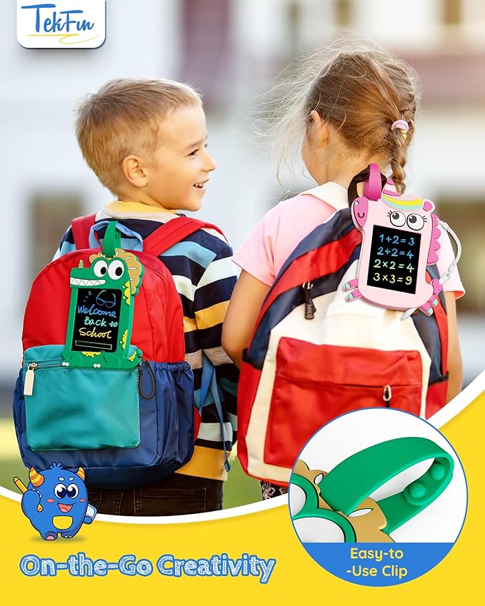 TEKFUN NanoDoodle Gift for Kids, Dinosaur Boys Toys 4.5in LCD Drawing Board, Activity Portable Gift Personality Tag Kid Toys for Birthday Christmas Gift 3-10 Years