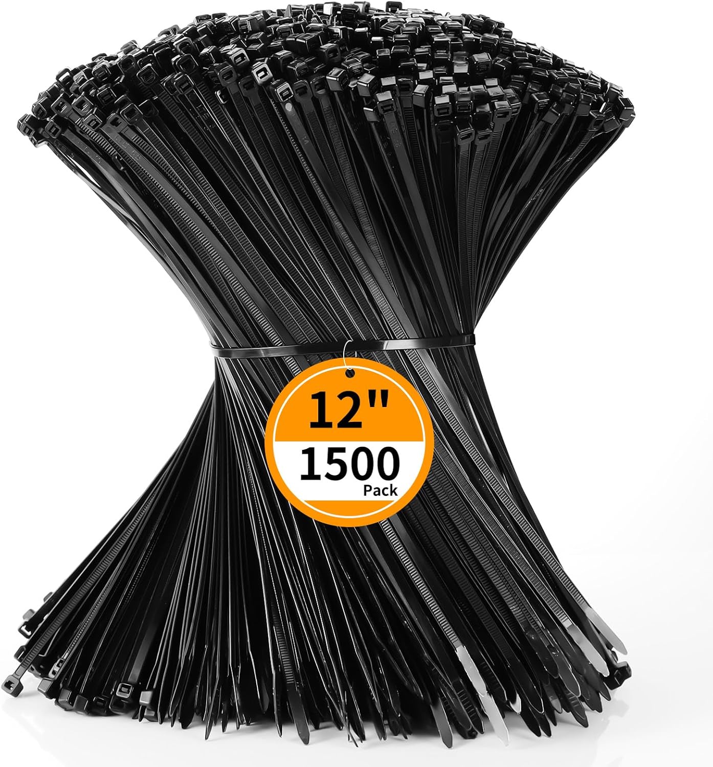 Cable Zip Ties 12 inch Cehony 1500 Pack Black Zip Ties Heavy Duty 50lbs Tensile Strength Plastic Zip Ties for Outdoor and Indoor Multi-Purpose Cable Ties Self-Locking UV Resistant Wire Ties Wraps