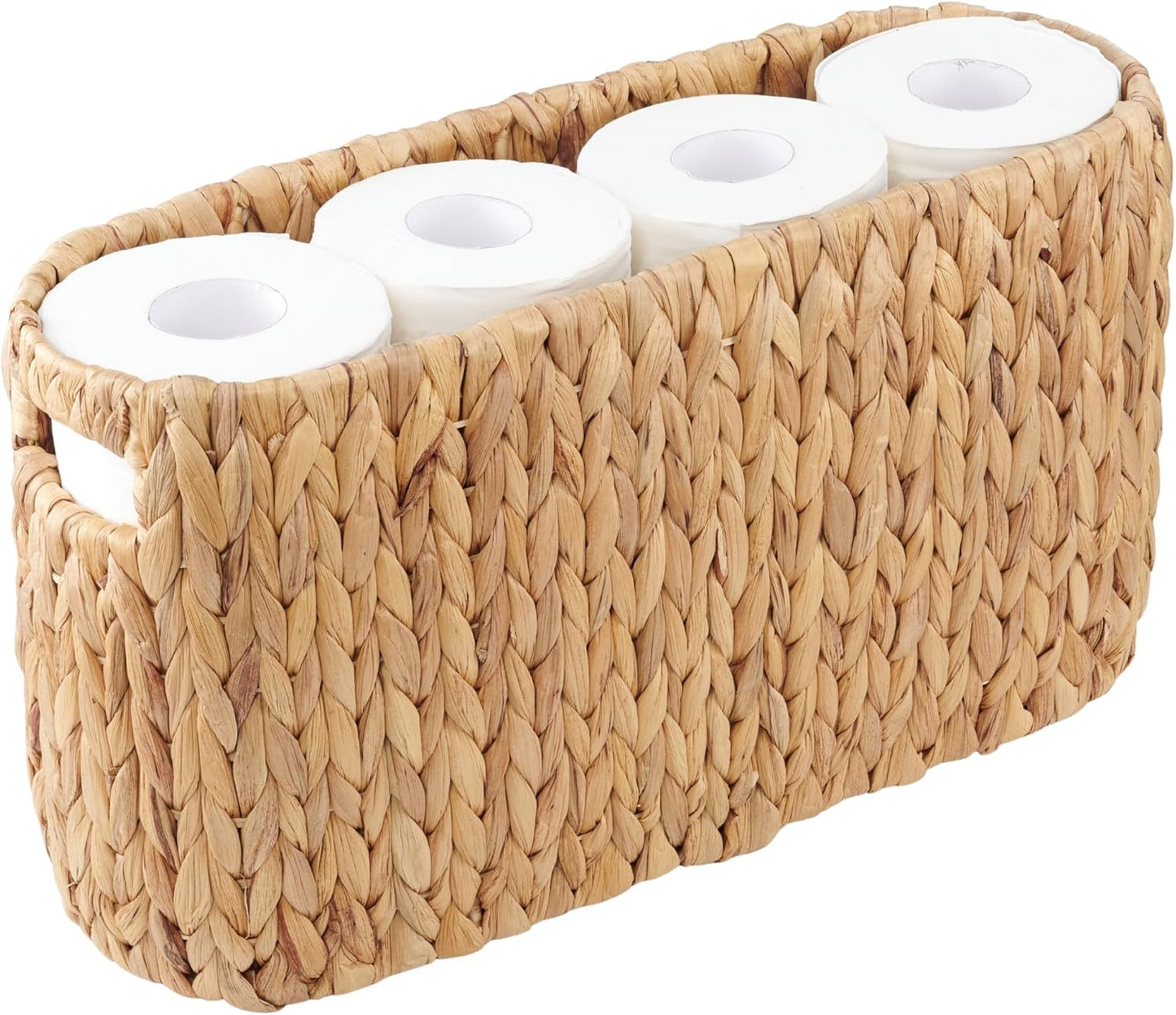 Toilet Paper Storage Basket, Toilet Paper Holder with Storage for Up to 8 Rolls, Coastal Bathroom Decor, Rattan Bathroom Accessories