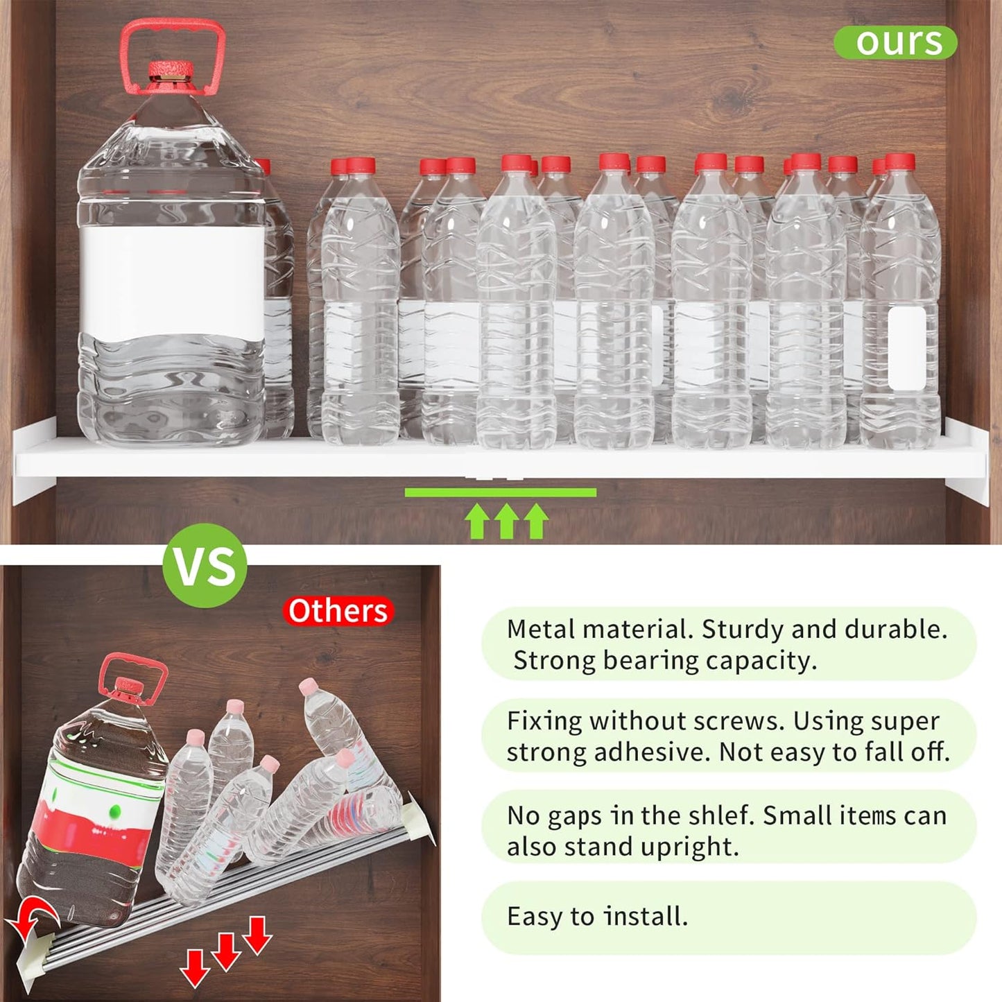 Expandable Closet Shelf Organizer, Adjustable Shelves Organizer, Storage Shelving Rack DIY Divider RV Separator for Cabinet Pantry Wardrobe Cupboard Kitchen, 2 Pack, XXL