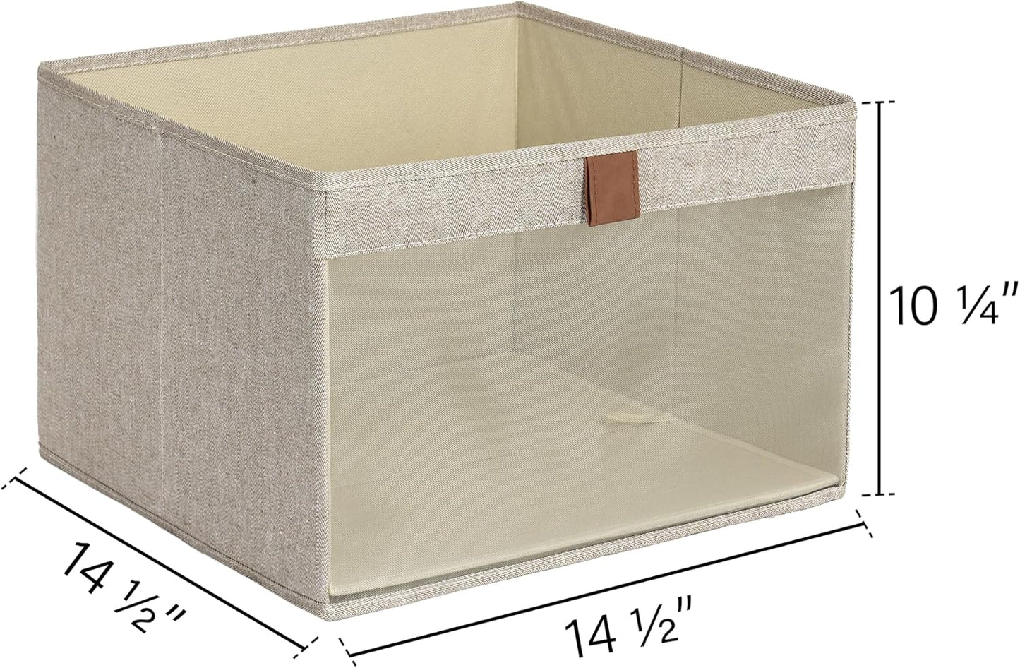 StorageWorks Closet Storage Bins, Extra Large Storage Baskets with Clear Window and Handles, Foldable Fabric Organizer for Clothes, Shelves, Brown and Beige, 3 Pack