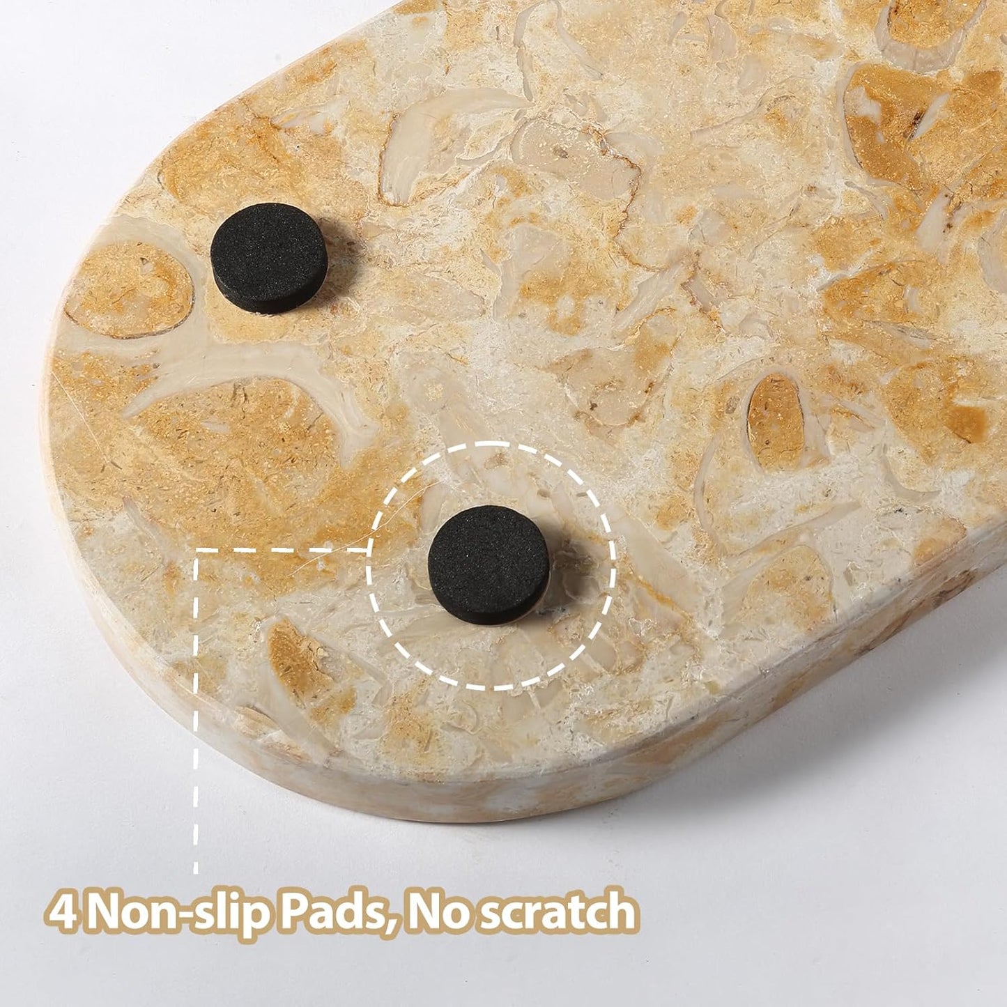 Koville Egypt Natural Marble Tray, 12"x6" Vanity Decorative Tray for Countertop Organizer, Catchall Tray for Perfume, Candles, Jewelry Dish