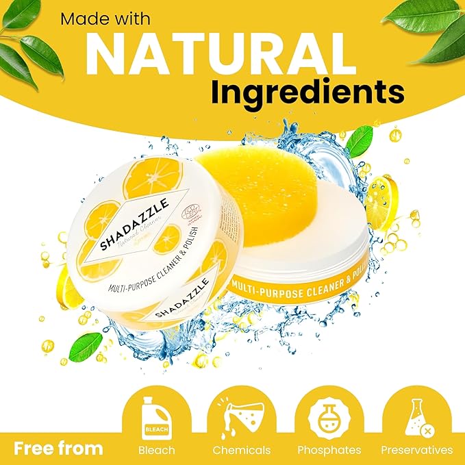 Shadazzle Natural All Purpose Cleaner and Polish – Eco friendly Multi-purpose Cleaning Product (2 Packs, Lemon)