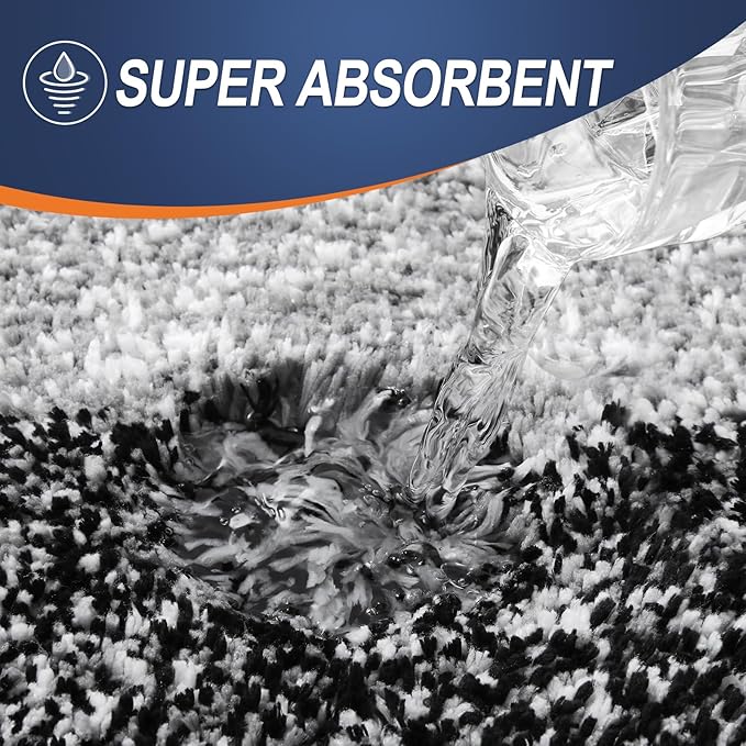 OLANLY Bathroom Runner Rugs 54x24, Extra Soft Absorbent Microfiber Bath Rugs, Rubber Backing, Quick Dry, Machine Washable Bath Mats for Bathroom Floor, Tub and Shower, Home Decor Accessories, Black