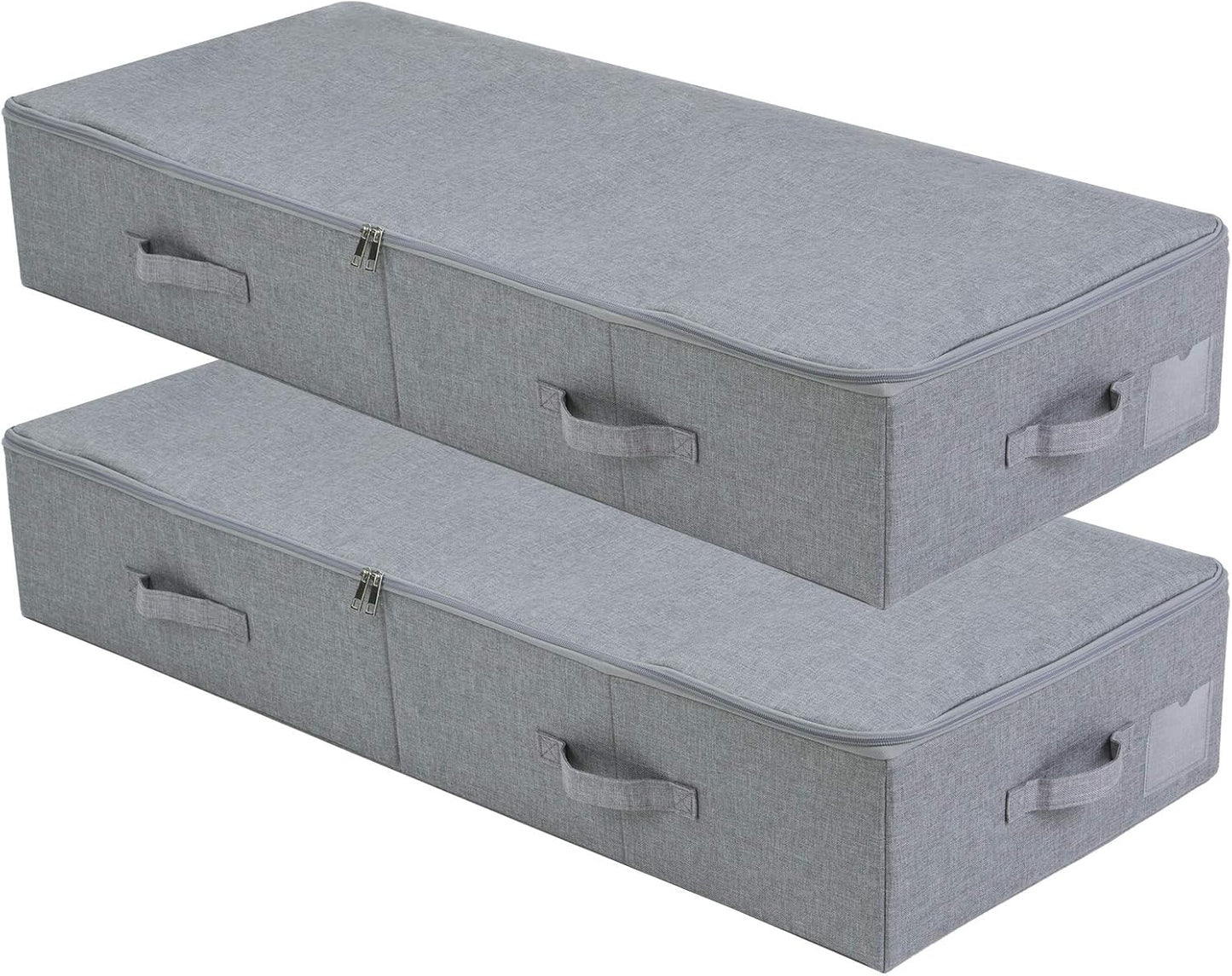 iwill CREATE PRO Pack of 2, 39.4 * 16.9 * 7" Rigid Folding Under bed Storage Organizer Containers for Shoes, Garment, Bedding Sheets, Washable,Dark Gray