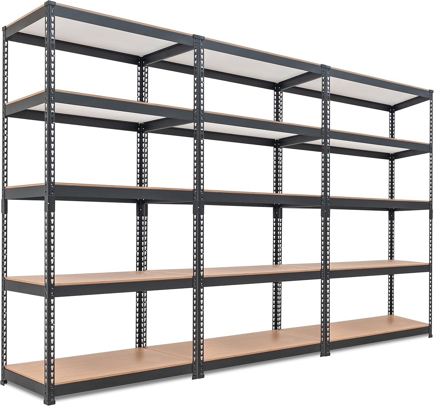 HOMEDANT 5 Tier Laminated Boltless Metal Shelving Unit Adjustable Garage Storage Utility Rack Heavy Duty Shelves Organization Multipurpose Shelf Warehouse Pantry Shed 35.9" W x 18.2" D x 71.3" H 3Pack