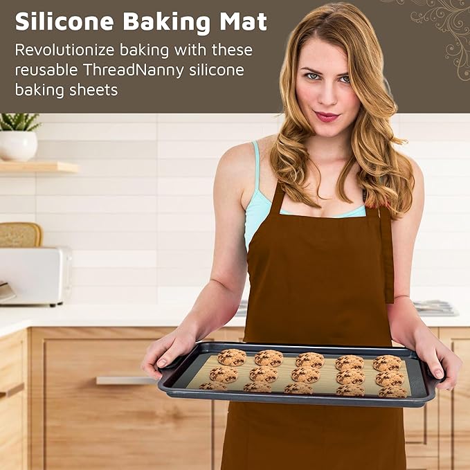 4 Pack Silicone Baking Mat Nonstick 2 Half and 2 Quarter Size - 1/4 Silicone Cookie Sheets for Baking Macaron Cookie Set of 2-2 Pack Thick Heavy Duty Reusable Mats Half Sheet for Kitchen Counter
