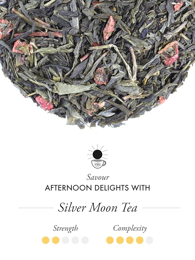 TWG Tea | Silver Moon Tea | Green Tea | Grand Berry & Vanilla | Haute Couture Tin, 100g | Gift Set