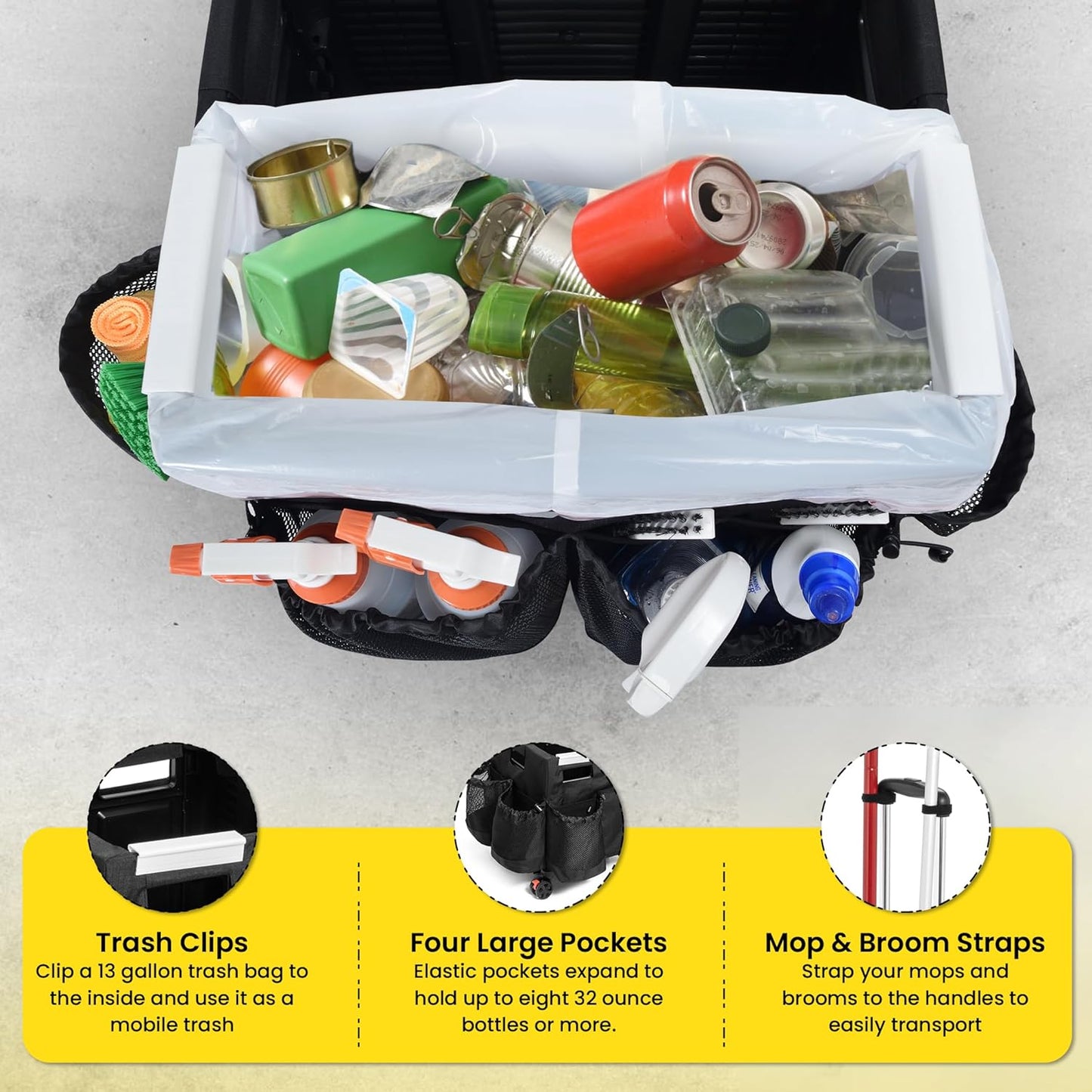 Wheelie Clean - Stair Climbing Cleaning Supplies Organizer & Caddy on Wheels