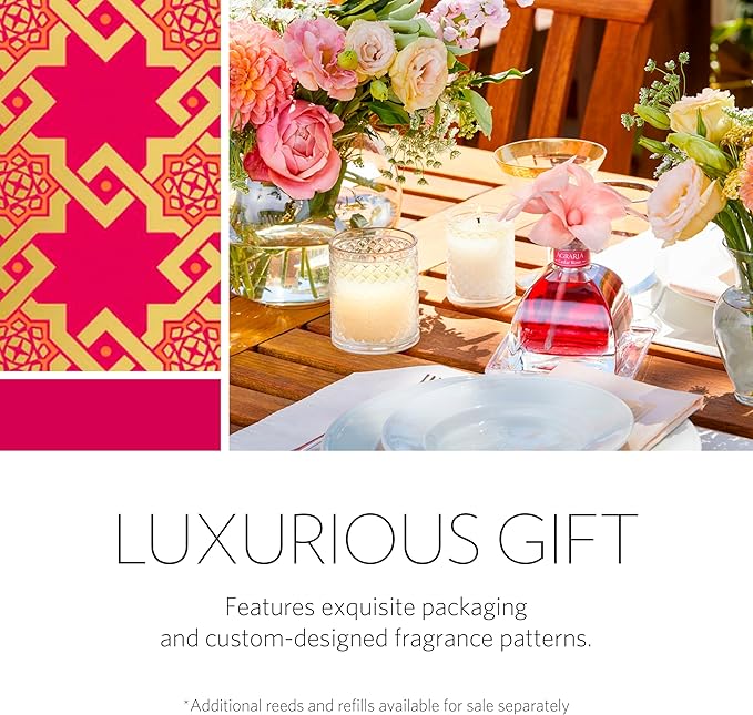 AGRARIA AirEssence & PetiteEssence Flower and Reed Diffuser Set, Luxury Home Fragrance Set, Scented Oil Reed Diffuser Gift for All Occasions
