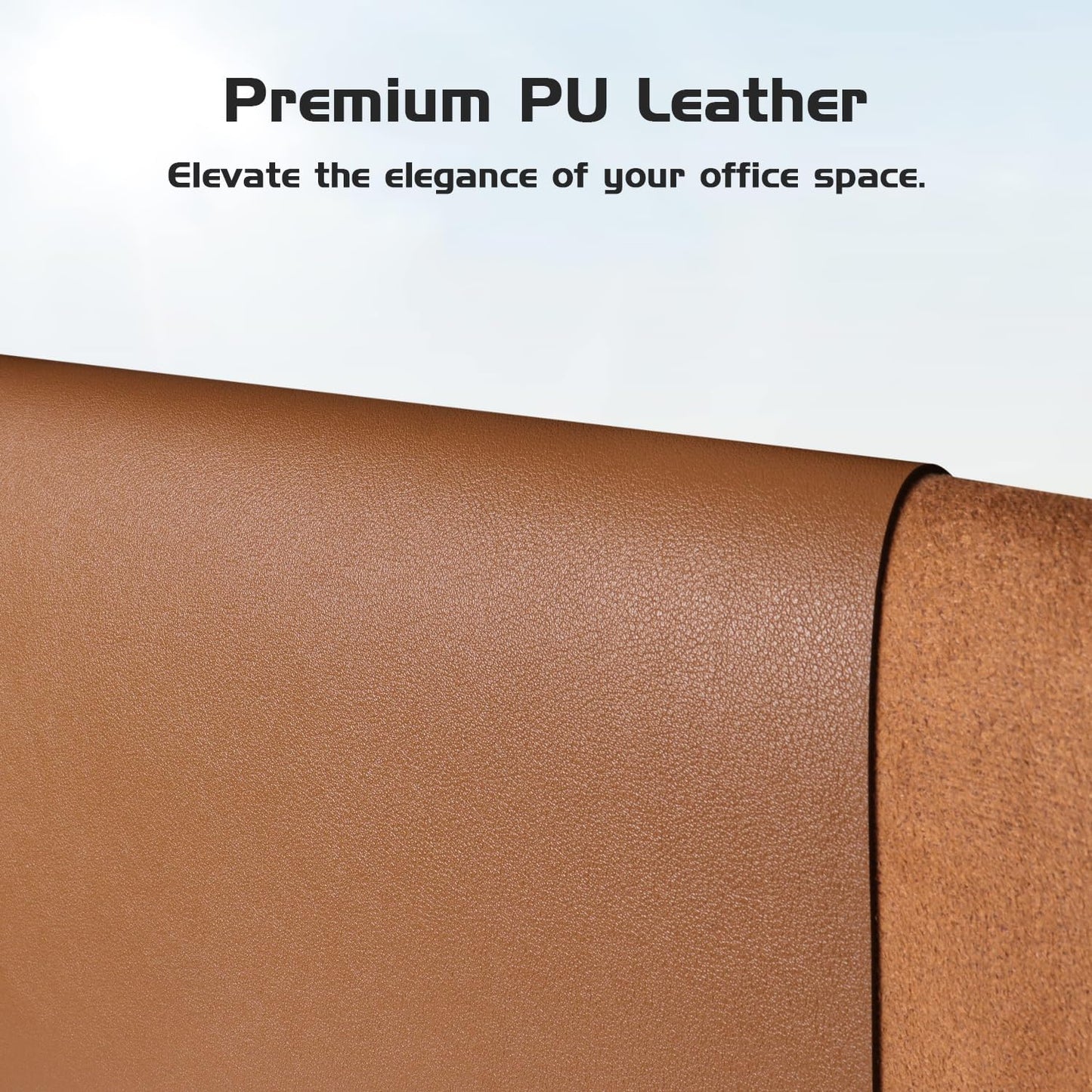 Aothia Leather Desk Pad Protector, Office Desk Mat, Large Mouse Pad, Laptop Desk Pad, Non-Slip PU Leather Desk Blotter, Waterproof Desk Writing Pad for Office and Home (Brown, 55" x 17")