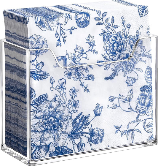 Acrylic Napkin Holder for Table, Clear Plastic Vertical Napkins Holders, Modern Square Paper Napkin Holders for Kitchen, Dinner Table Guest Napkin Holder for Home, Hotel, Restaurant, Bar