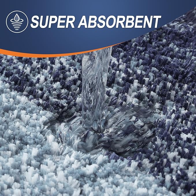 OLANLY Bathroom Rugs Mat 24x16, Extra Soft Absorbent Microfiber Bath Rugs, Rubber Backing, Quick Dry, Machine Washable Bath Mats for Bathroom Floor, Tub and Shower, Home Decor Accessories, Airy Blue