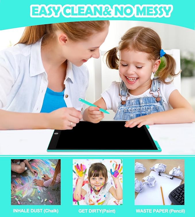 LCD Writing Tablet Doodle Board, 15 inch Colorful Drawing Tablet Writing Pad for Kids, Electronic Erasable Learning Educational Girls Gifts Toys for 3 4 5 6 7 Year Old Girls Boys