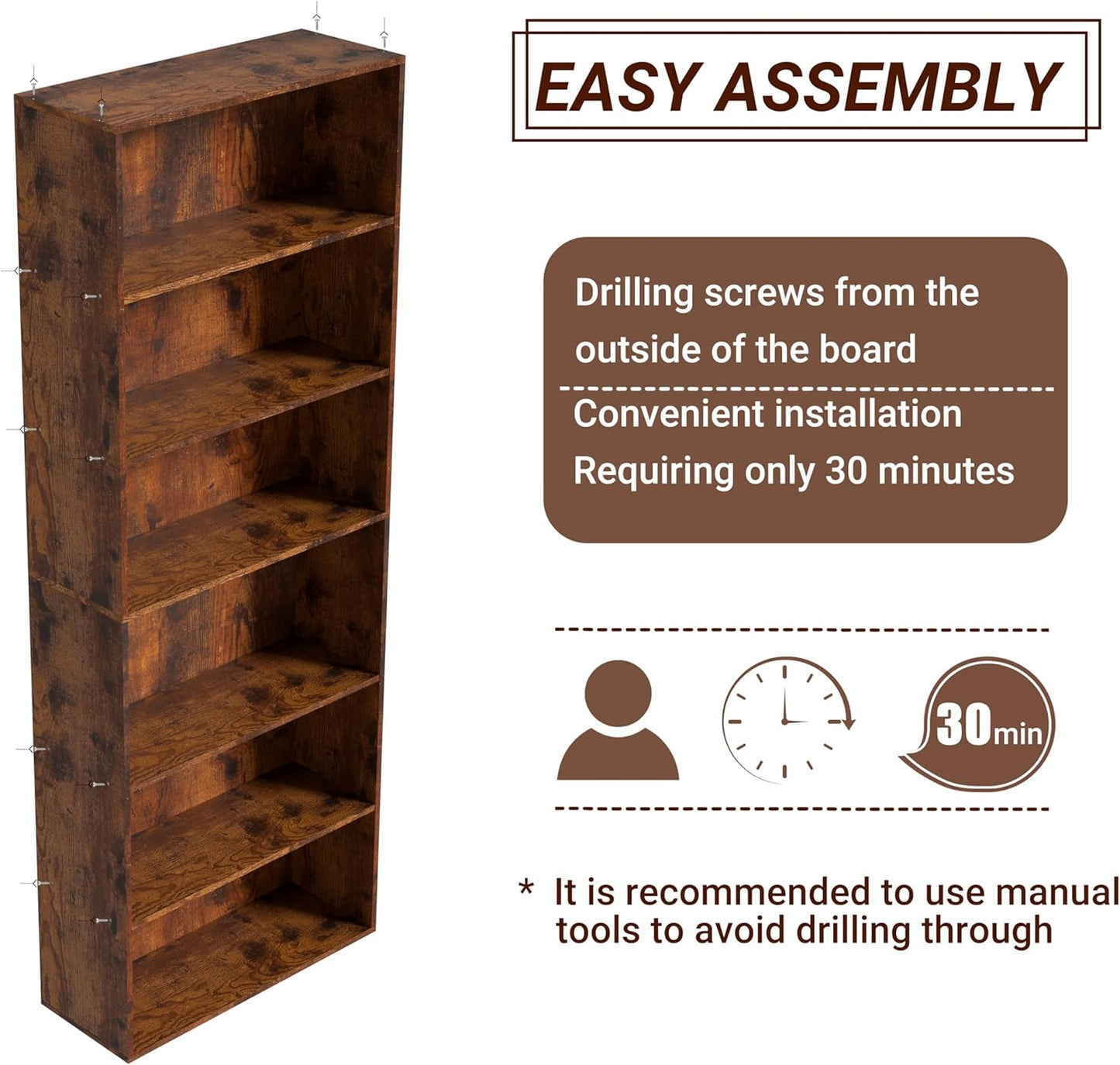 Wooden Cube Storage Organizer,Low Bookcase Storage Display Organizer (Brown, 6 Cube-W(23.6inch))