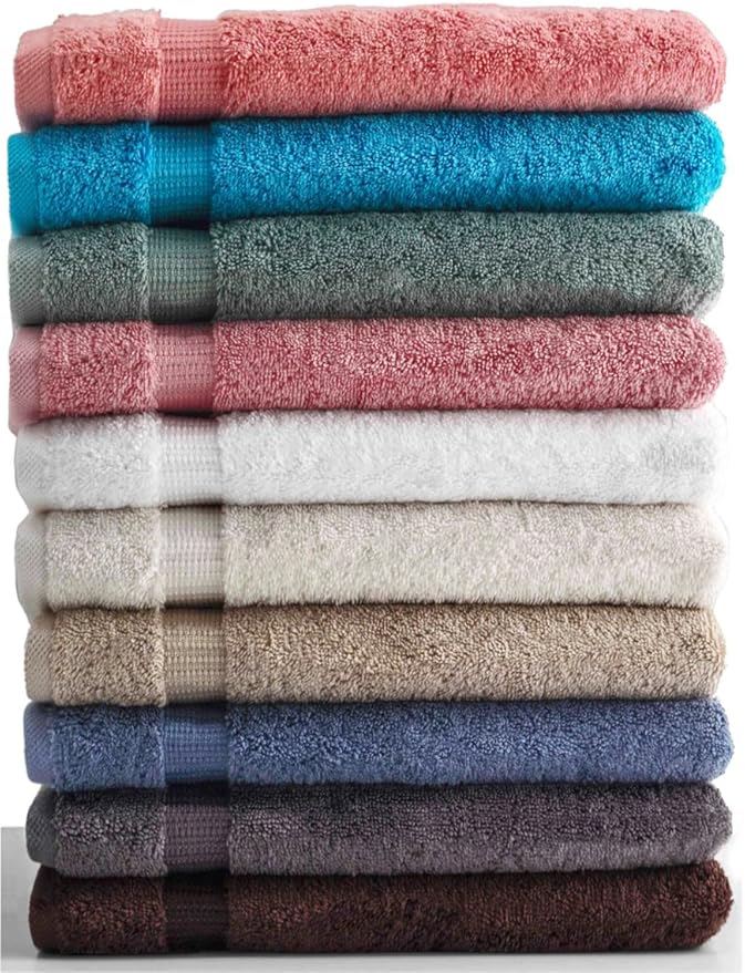 SALBAKOS 100% Turkish Cotton Washcloth Set of 12 13x13 inch | Heirloom Quality | Hotel & Spa Collection | Ultra Soft, Super Absorbent, Washcloth Towels | Made in Turkey (Rose, 12 Washcloths)