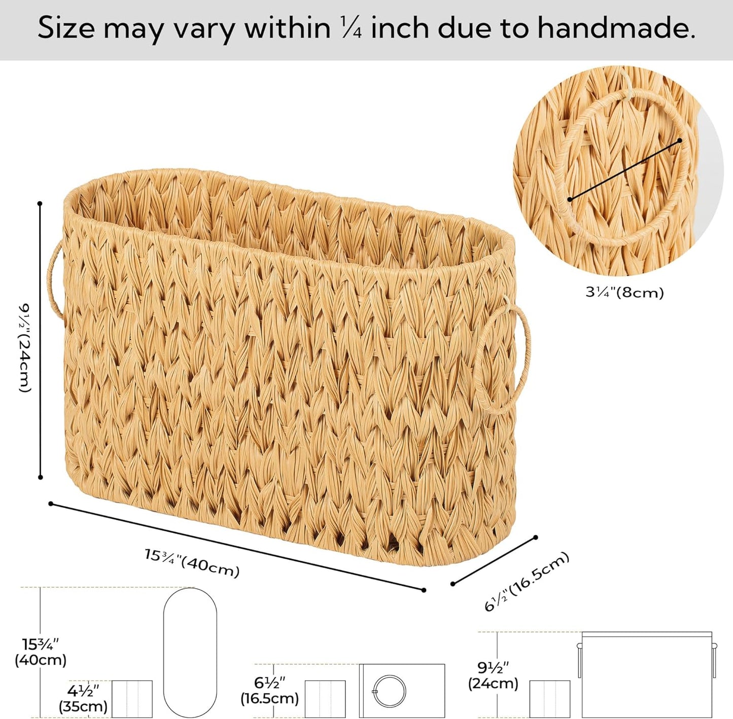 GRANNY SAYS Toilet Paper Storage, Bathroom Storage Basket, Toilet Paper Basket for 6 Mega Rolls, Toilet Paper Holder with Storage, Wicker Basket for Bathroom Accessories