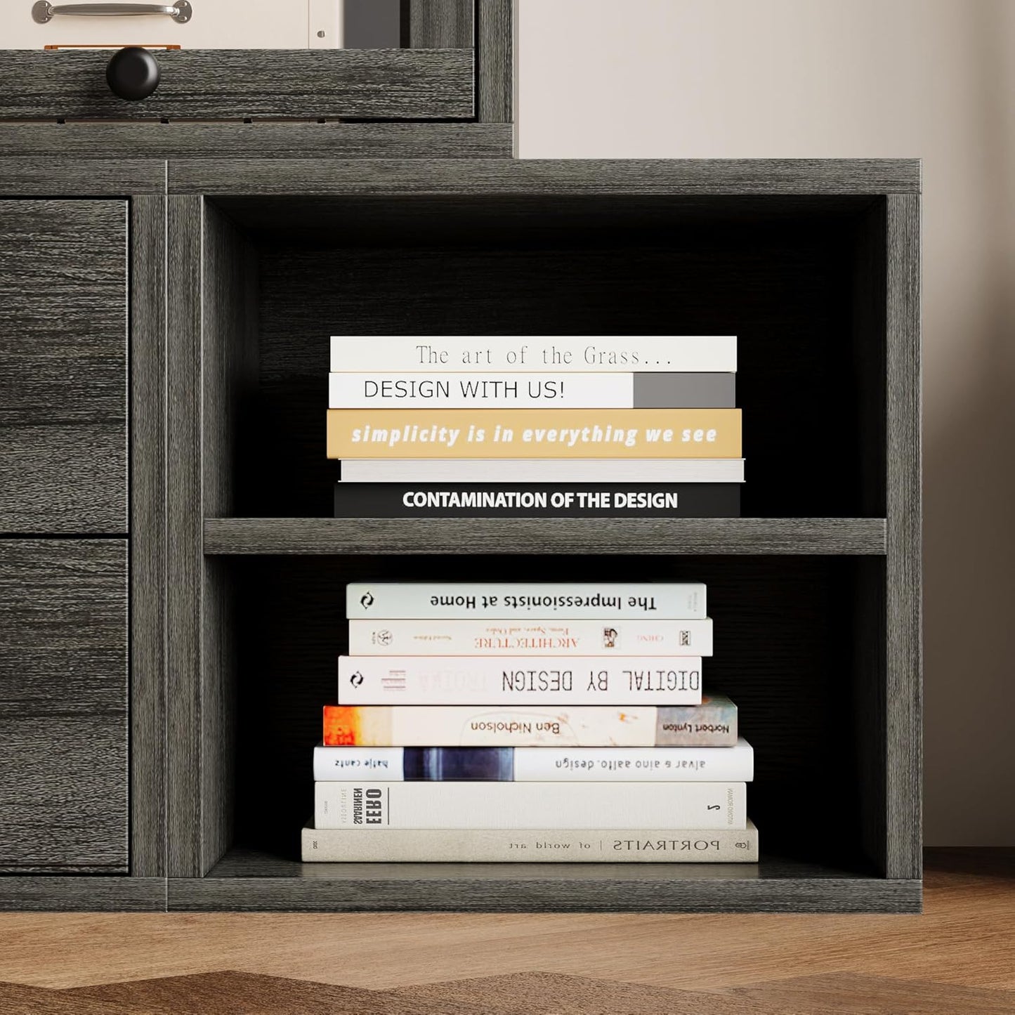 FUSUNBAO Magic DIY Cube Storage Organizer Stackable Cubes for Home Books Clothes Toy-Modular Cubby Storage System-Office Cubical-Bookcase Closet (French Oak,1 Layer Cube)