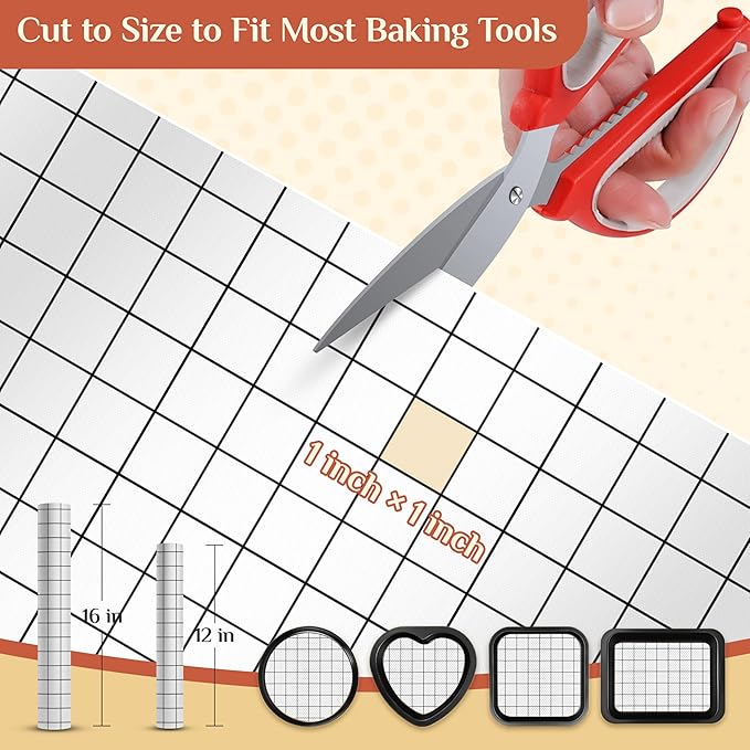 Silicone Baking Mat, 12 IN x 6 FT Free Cutting Baking Sheet,Non-Stick Reusable Dough & Pastry Mat,Non-Slip Silicone Mat Roll for Air Fryer Liner,Freeze Dryer,Oven Baking Pan,Kitchen Counter