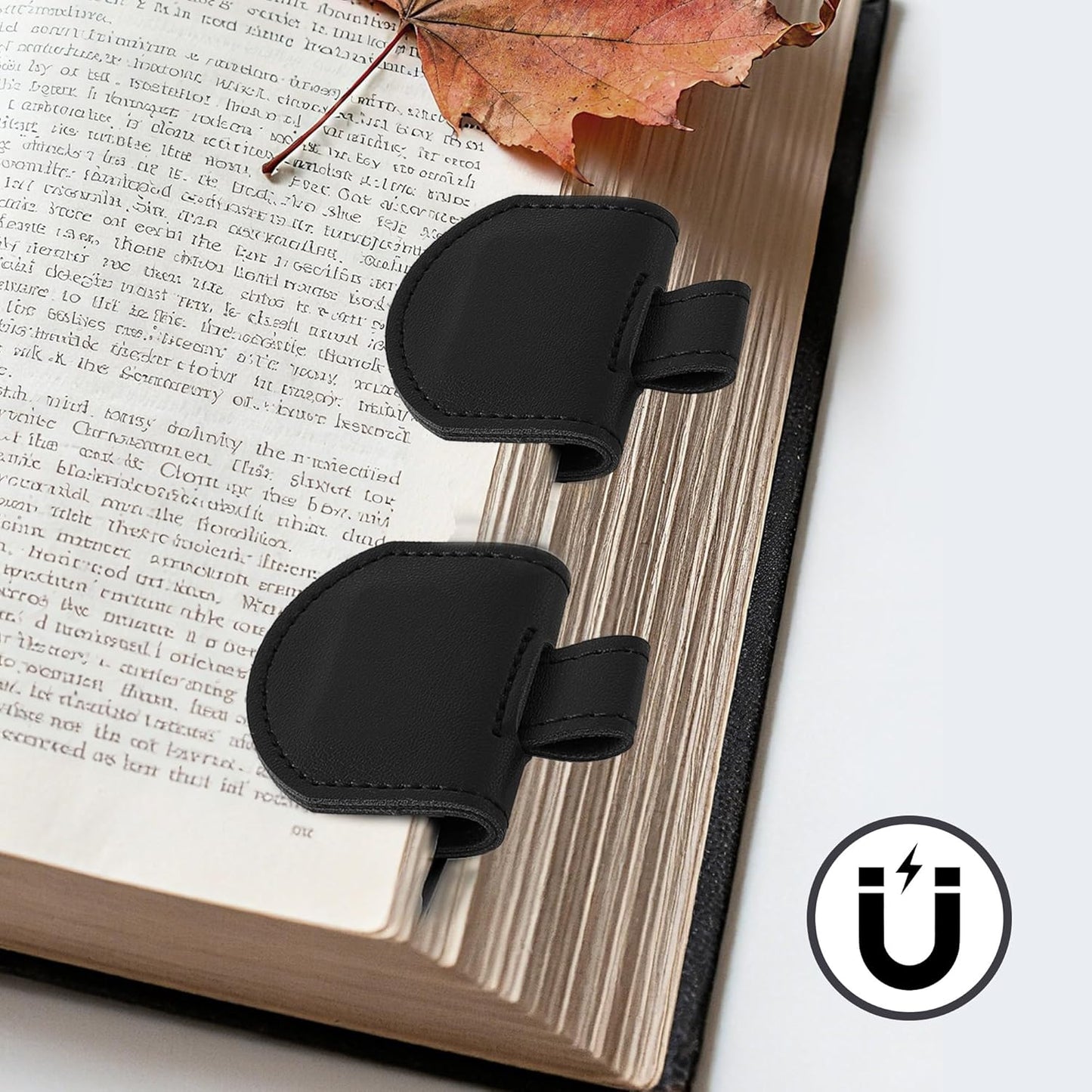 Magnetic Pen Loop Holder, Pencil Holder for Notebooks, Journals, Calendars, PU Leather 3 Pack