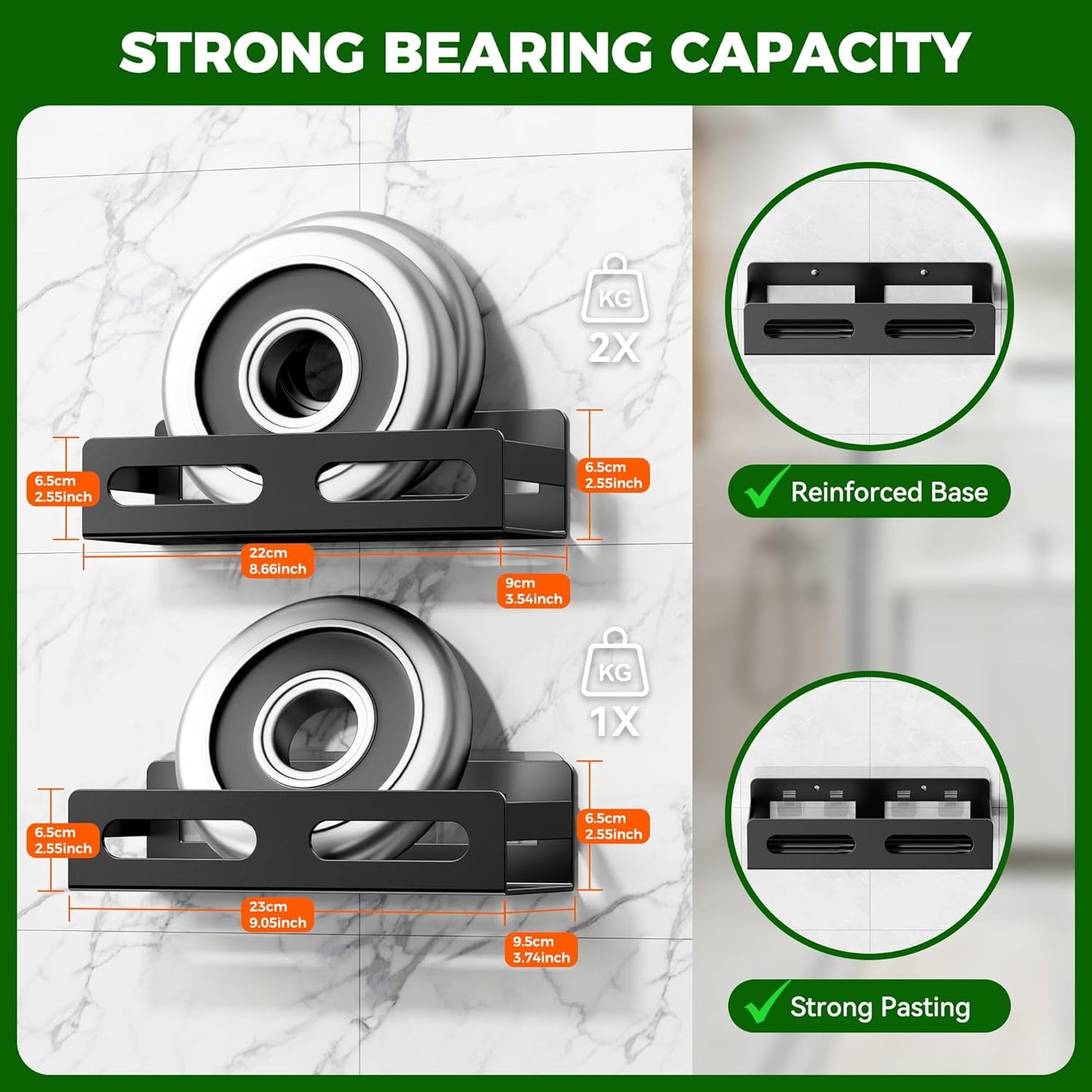 SUS 304 Stainless Steel Shower Caddy,Thickened,Strong And Large Capacity No Rust Shower Organizer,No Drilling/Sleek Bathroom Shower Shelves For Bathroom Storage,Kitchen,Living Room (Black)