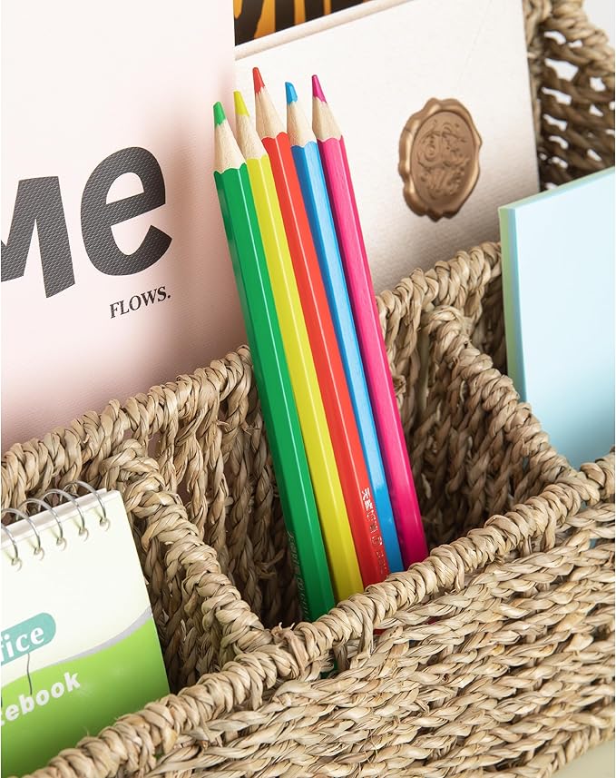 Mail Organizer Countertops, Desk Organizer Bills Organizer, Mail Sorters Organizers, Pencil Holder Magazine File Holder, Desk Organizer and Accessories(Seagrass)