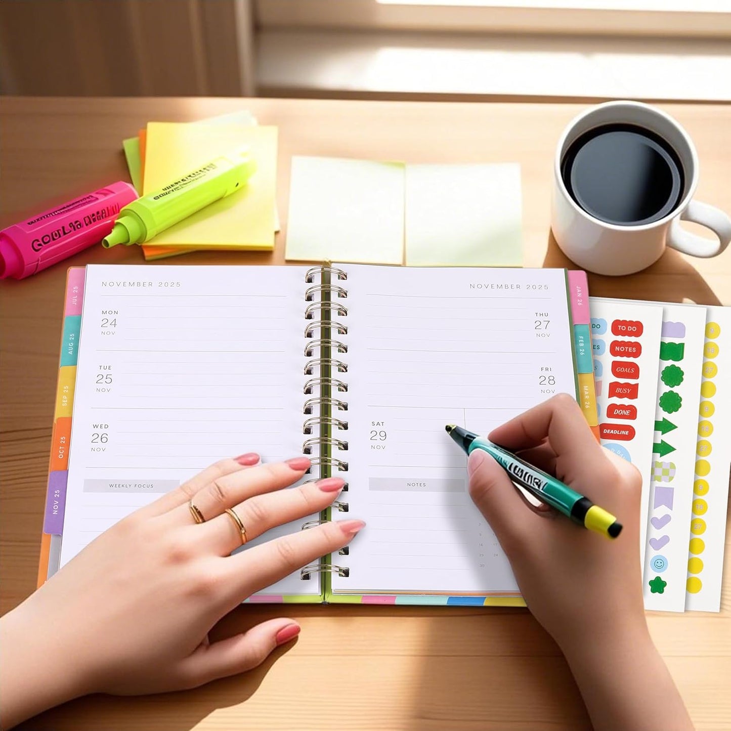 And Per Se Student Planner 2025-2026, Academic Planner July 2025 - June 2026, 8.5" × 6.2", Weekly & Monthly Lesson Plan for Students with Colorful Tabs & Stickers (Smart Letter)