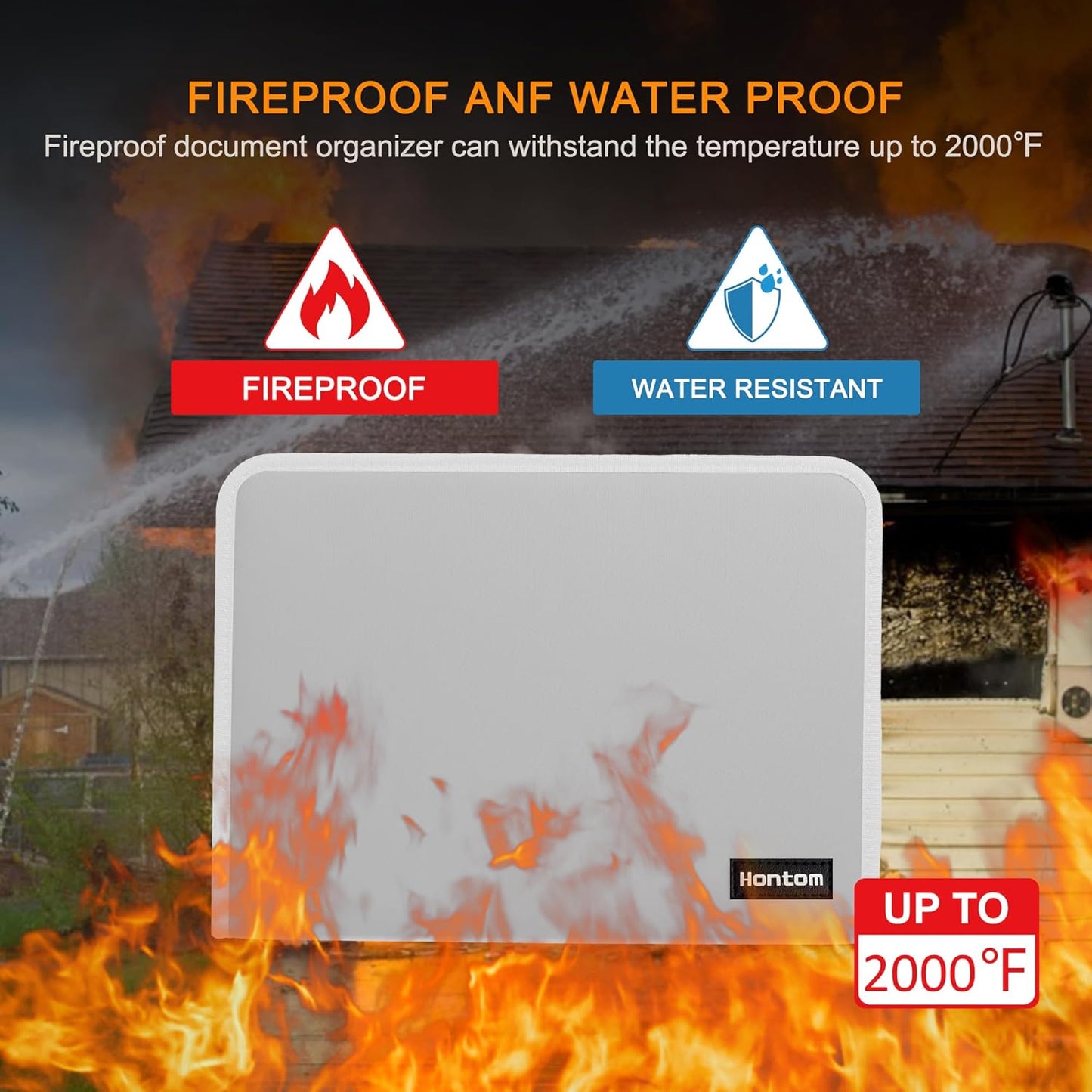 Accordion File Organizer,13 Pockets Fireproof Expanding File Folder with Multi Pockets,Portable Business Fire Safe Storage Document Organizer Folder with Zipper for Documents and File,Silver