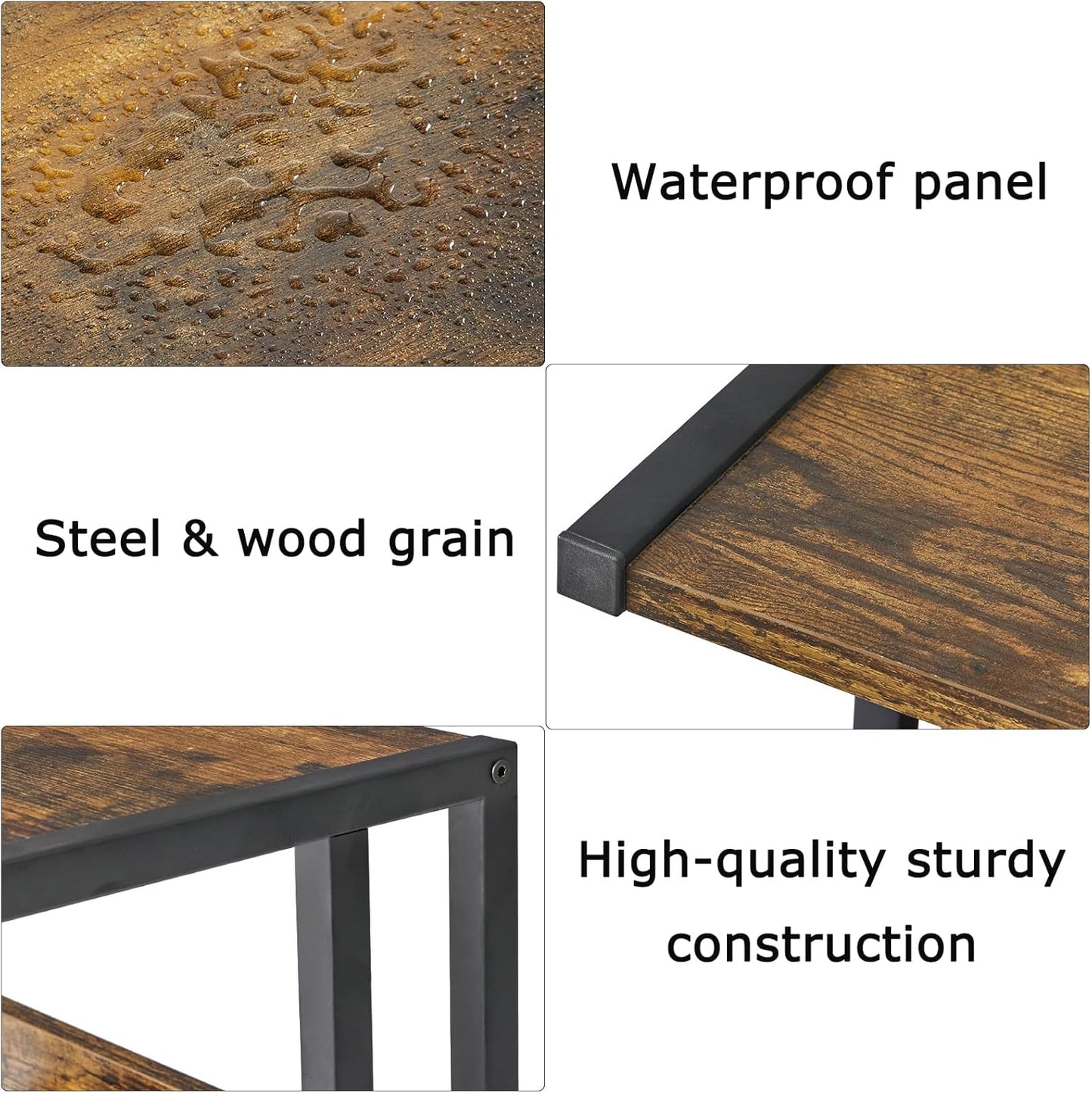 IBUYKE Under Desk Printer Stand,2 Tier Printer Cart,Mobile Home Desktop Organizer Shelf with 4 Wheels,for Fax, Home Office Use，Rustic Brown UTLJ007H